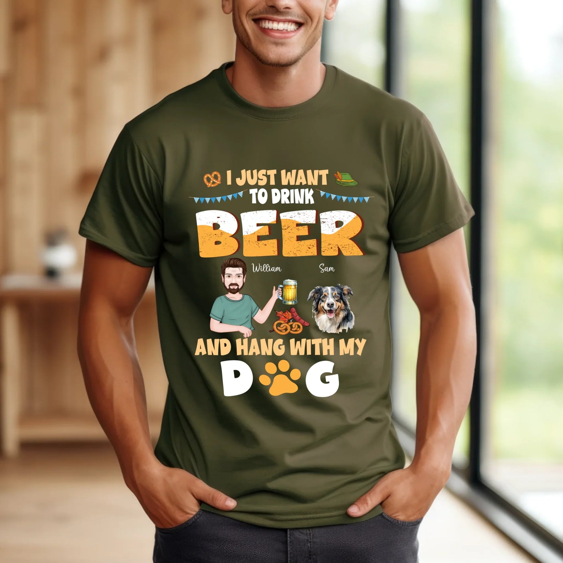Personalized Beer and Dog Shirt – Custom Man & Pet Names – Funny Gift for Dog Lovers & Beer Fans** Hoodie,... (Image 3)