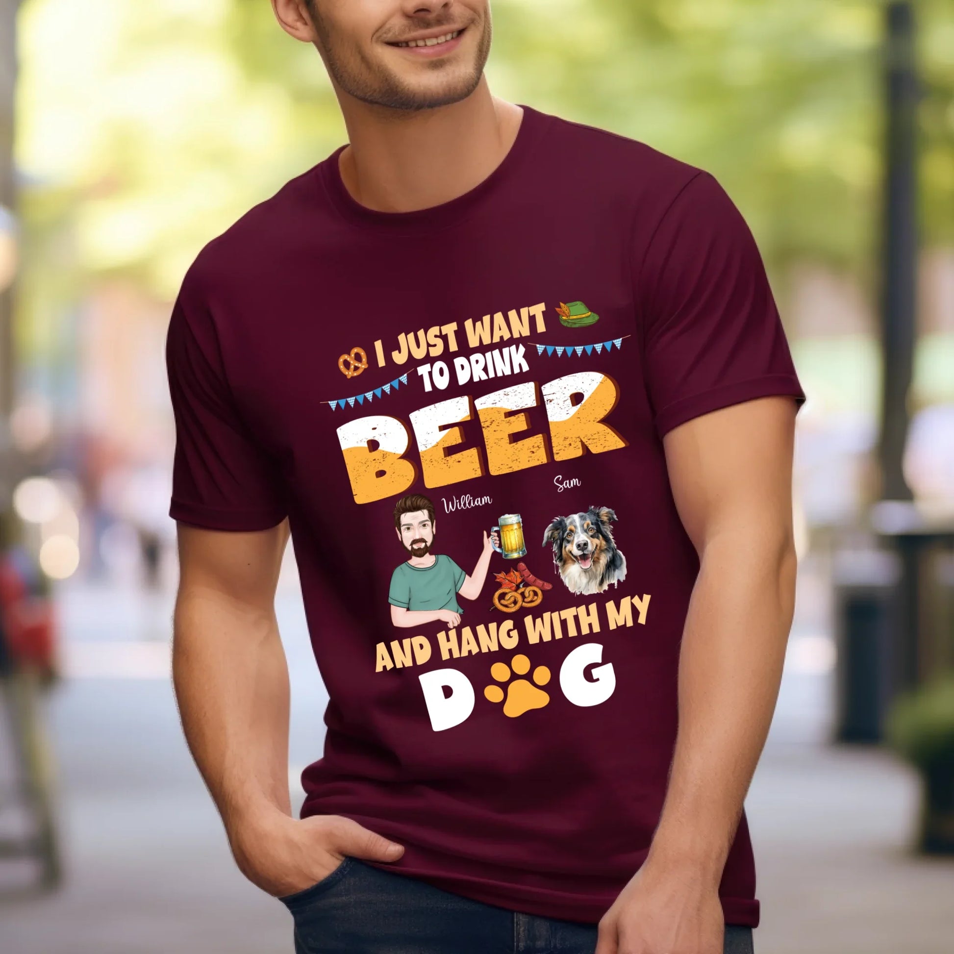 Personalized Beer and Dog Shirt – Custom Man & Pet Names – Funny Gift for Dog Lovers & Beer Fans** Hoodie,... (Image 4)
