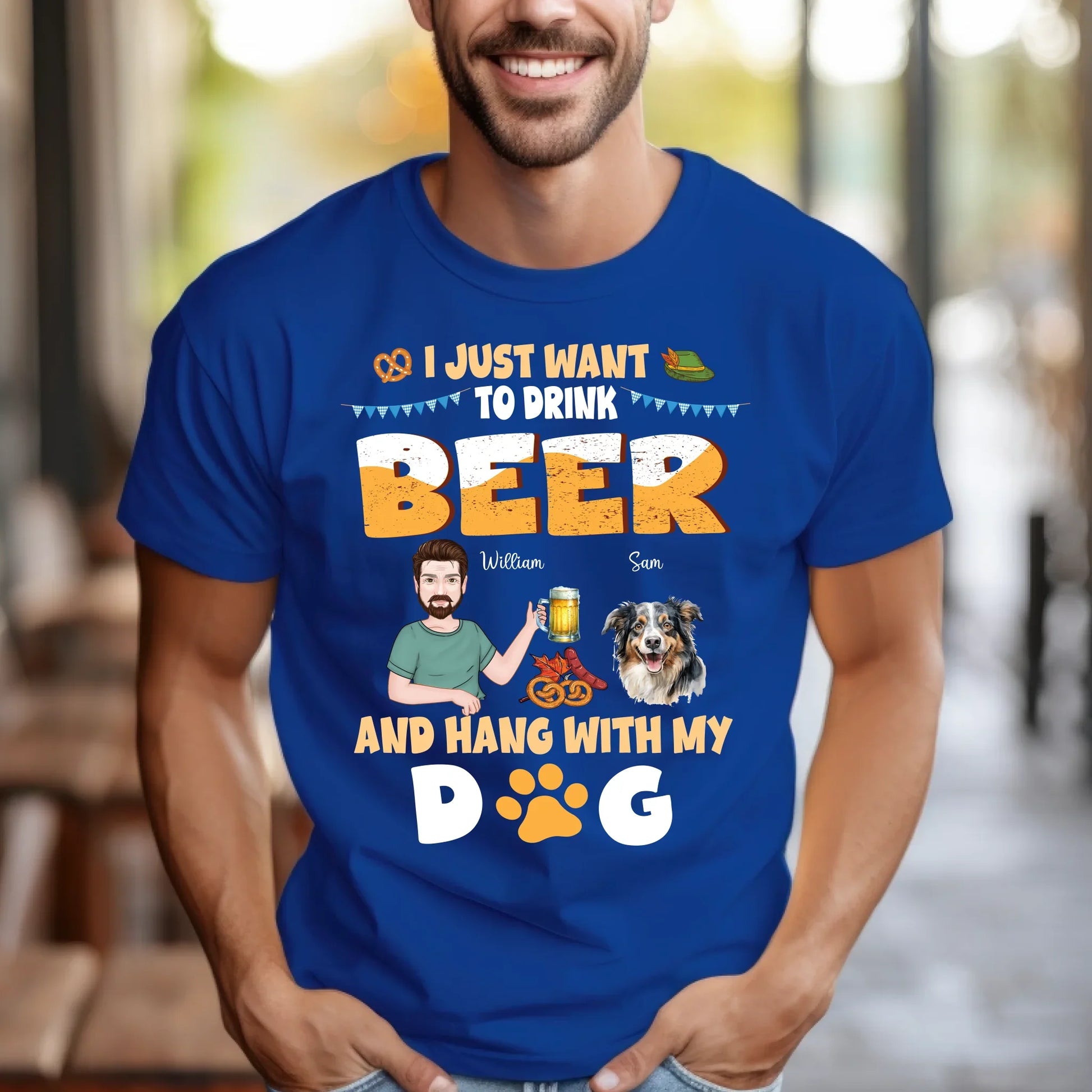 Personalized Beer and Dog Shirt – Custom Man & Pet Names – Funny Gift for Dog Lovers & Beer Fans** Hoodie,... (Image 5)