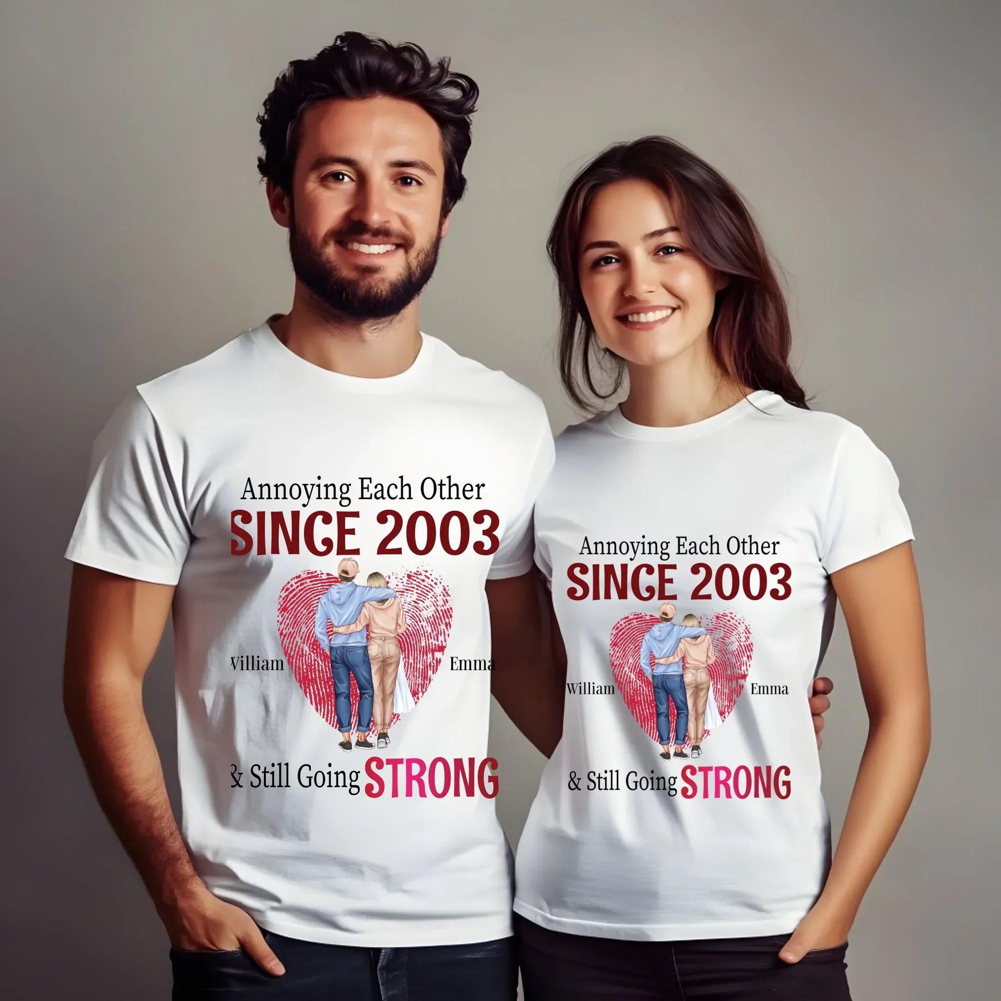 Custom Couple Shirt – Annoying Each Other Since [Year] Hoodie, Sweatshirt | InkThreadWorks.com (Image 1)