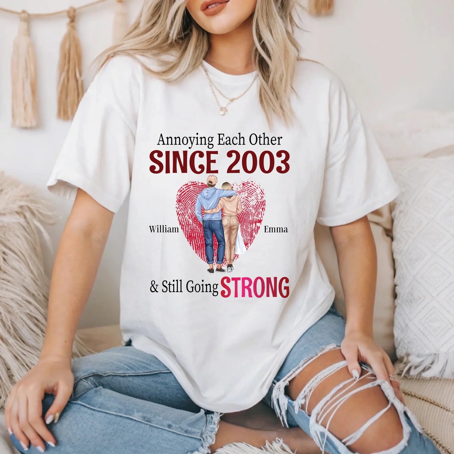 Custom Couple Shirt – Annoying Each Other Since [Year] Hoodie, Sweatshirt | InkThreadWorks.com (Image 2)