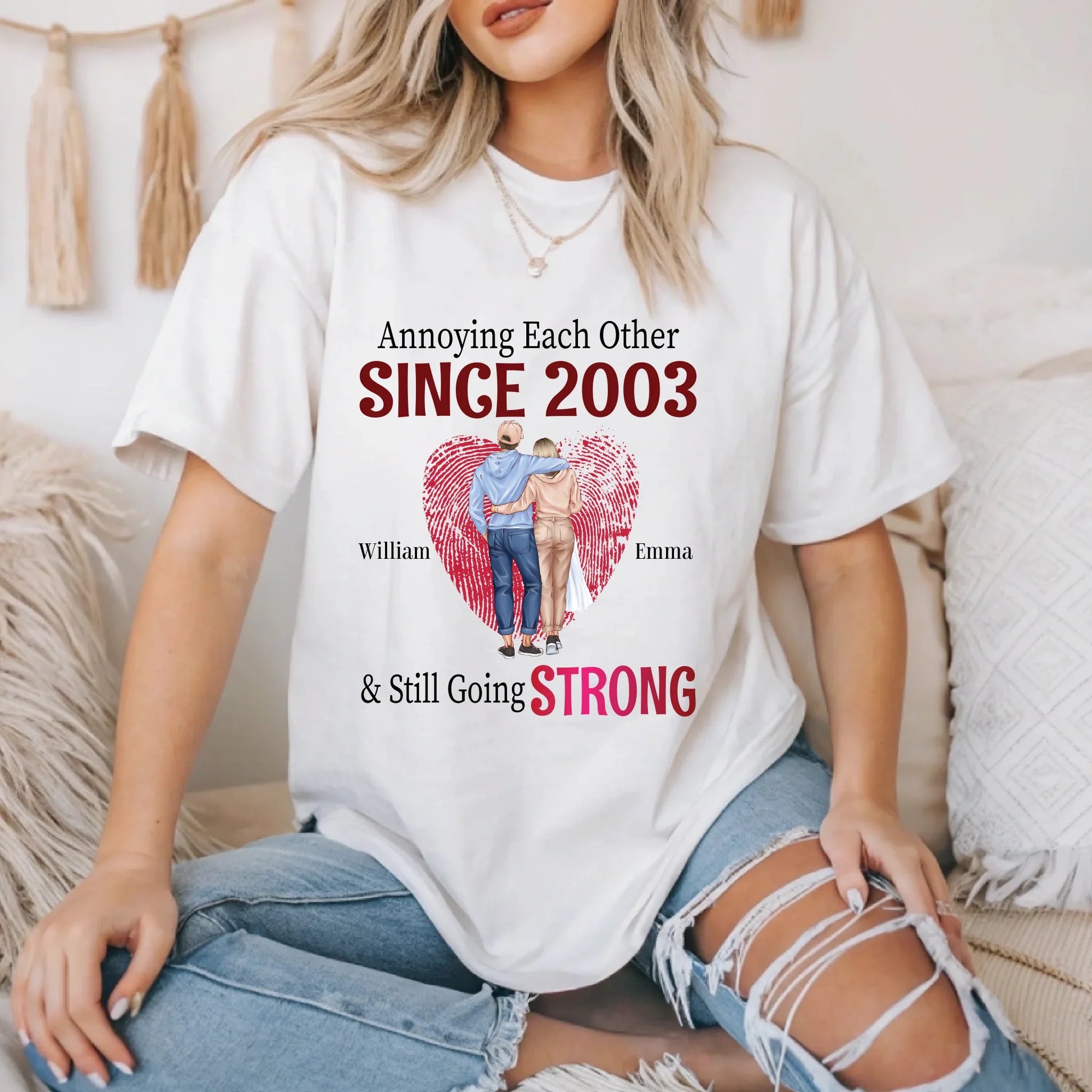 Custom Couple Shirt – Annoying Each Other Since [Year] Hoodie, Sweatshirt | InkThreadWorks.com (Image 2)