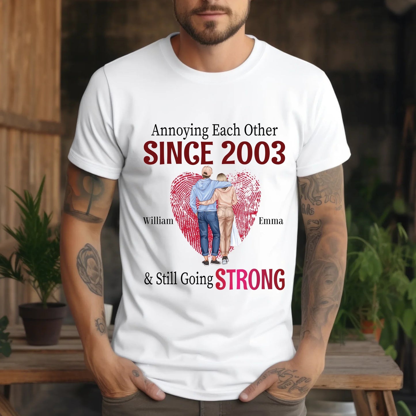 Custom Couple Shirt – Annoying Each Other Since [Year] Hoodie, Sweatshirt | InkThreadWorks.com (Image 3)