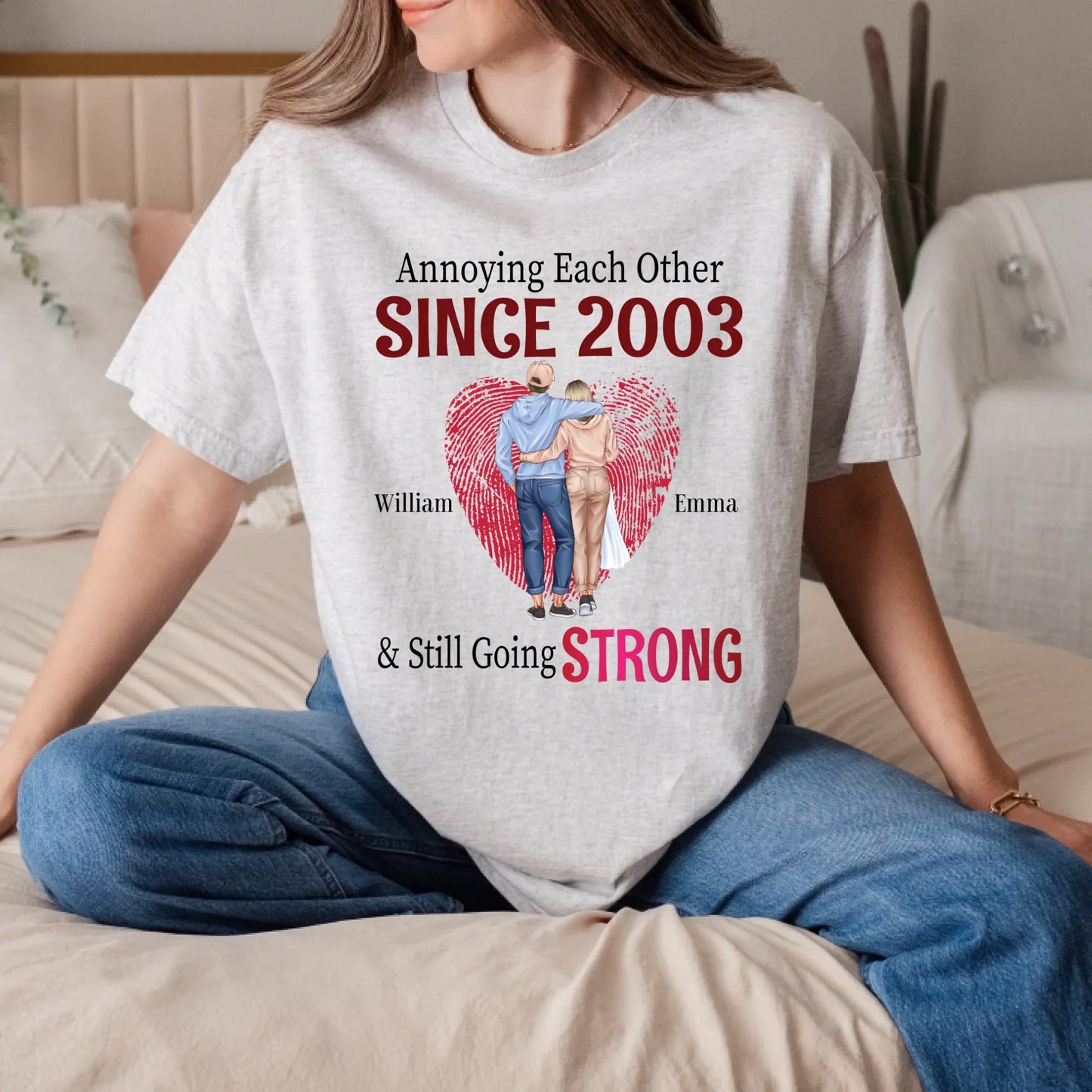Custom Couple Shirt – Annoying Each Other Since [Year] Hoodie, Sweatshirt | InkThreadWorks.com (Image 4)