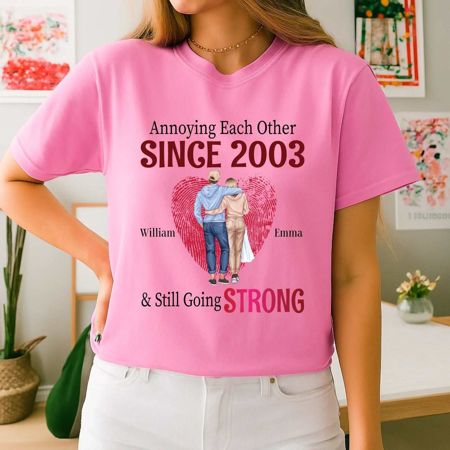 Custom Couple Shirt – Annoying Each Other Since [Year] Hoodie, Sweatshirt | InkThreadWorks.com (Image 5)