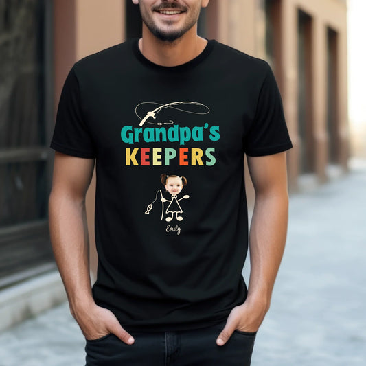 Custom Grandpa Shirt – Personalized Grandkids Names & Faces Hoodie, Sweatshirt | InkThreadWorks.com (Image 1)