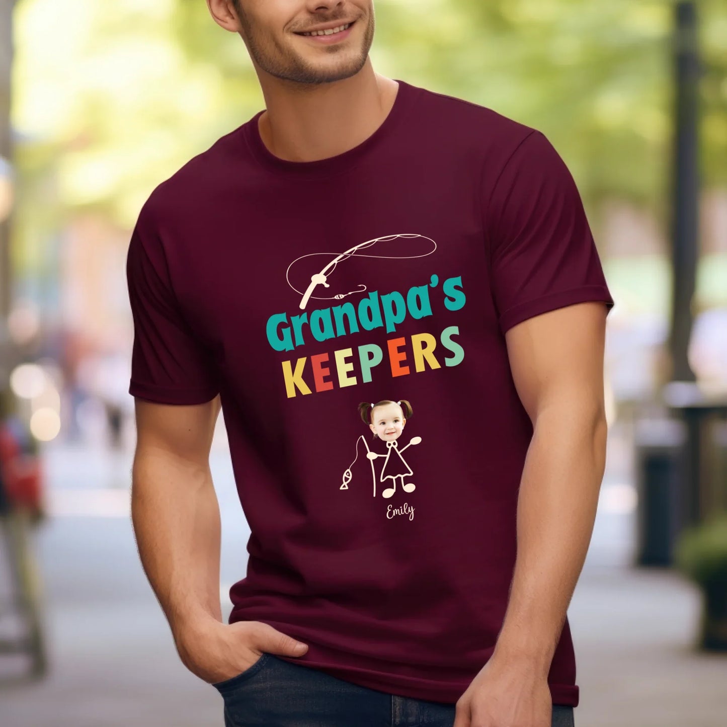 Custom Grandpa Shirt – Personalized Grandkids Names & Faces Hoodie, Sweatshirt | InkThreadWorks.com (Image 4)