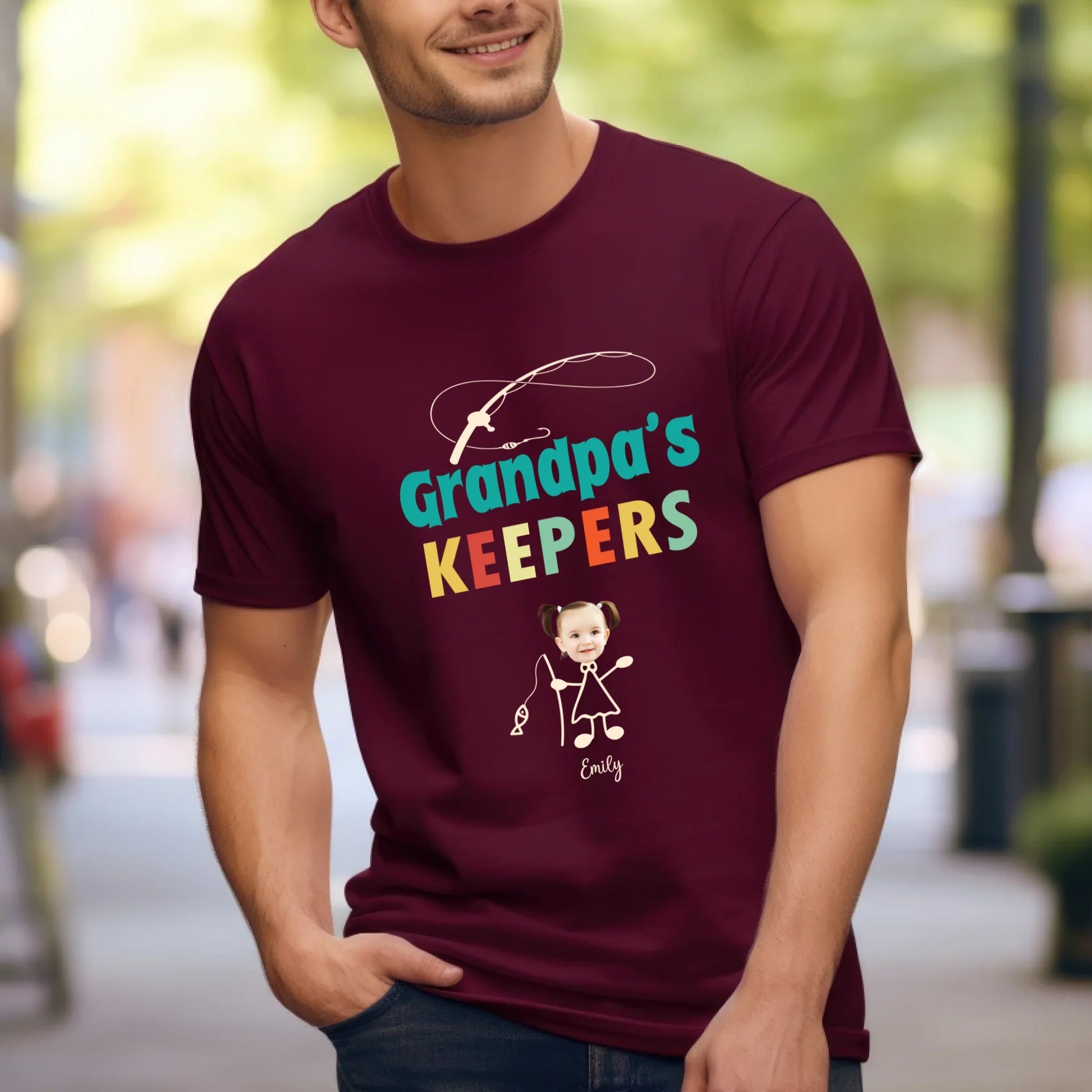Custom Grandpa Shirt – Personalized Grandkids Names & Faces Hoodie, Sweatshirt | InkThreadWorks.com (Image 4)