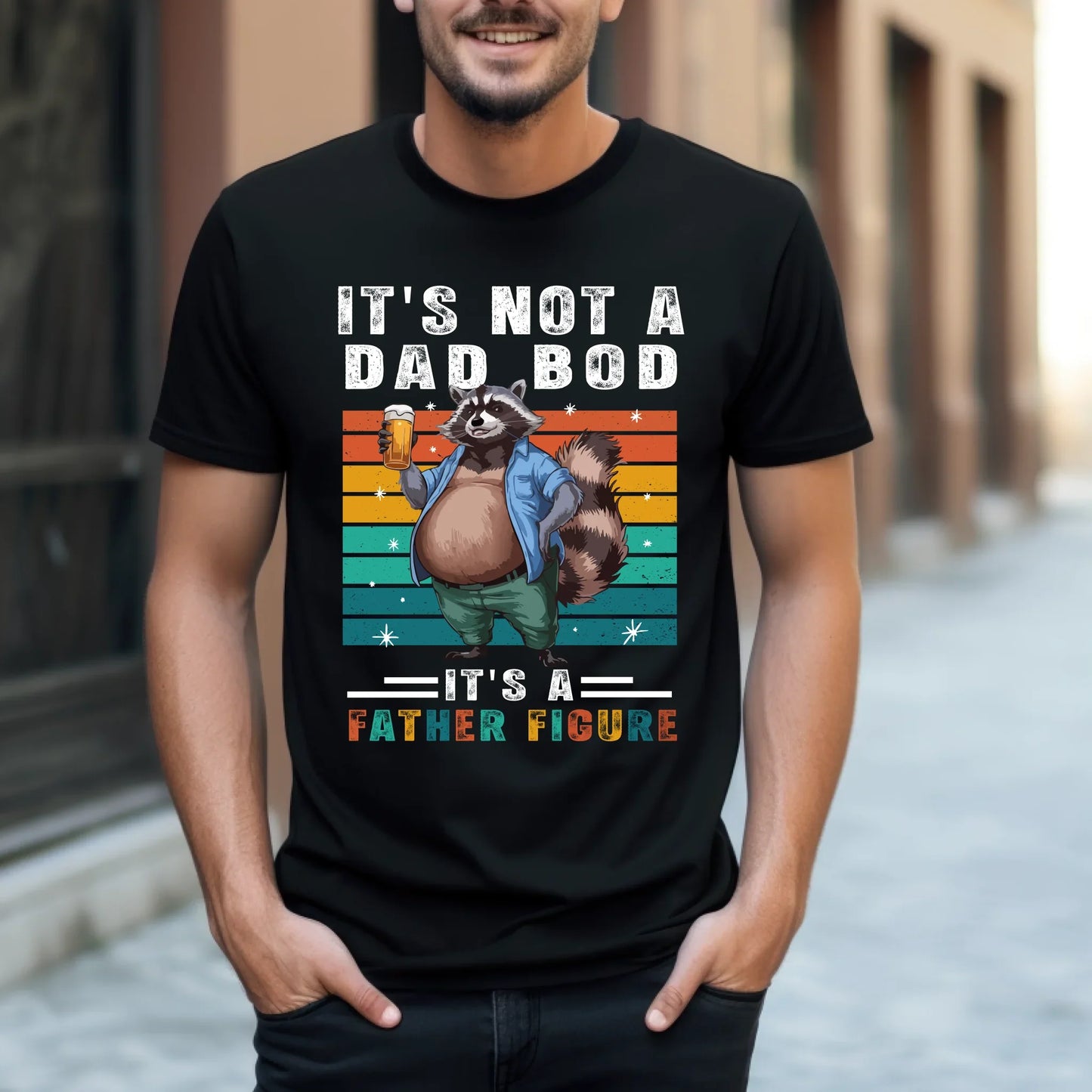 Funny Oktoberfest Dad Bod Shirt – It’s Not a Dad Bod It’s a Father Figure – Beer Festival Raccoon Tee Hoodie,... (Image 2)