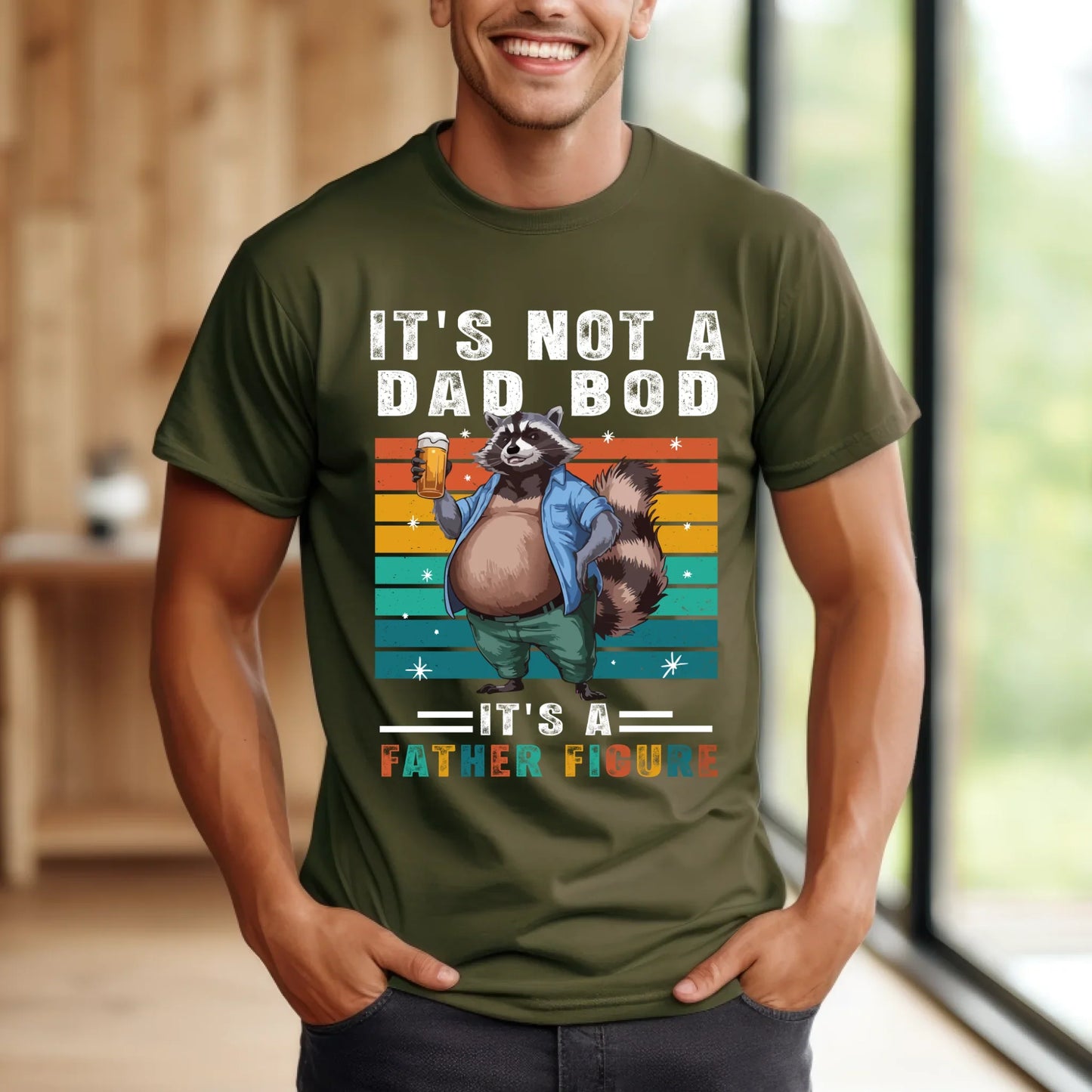 Funny Oktoberfest Dad Bod Shirt – It’s Not a Dad Bod It’s a Father Figure – Beer Festival Raccoon Tee Hoodie,... (Image 4)