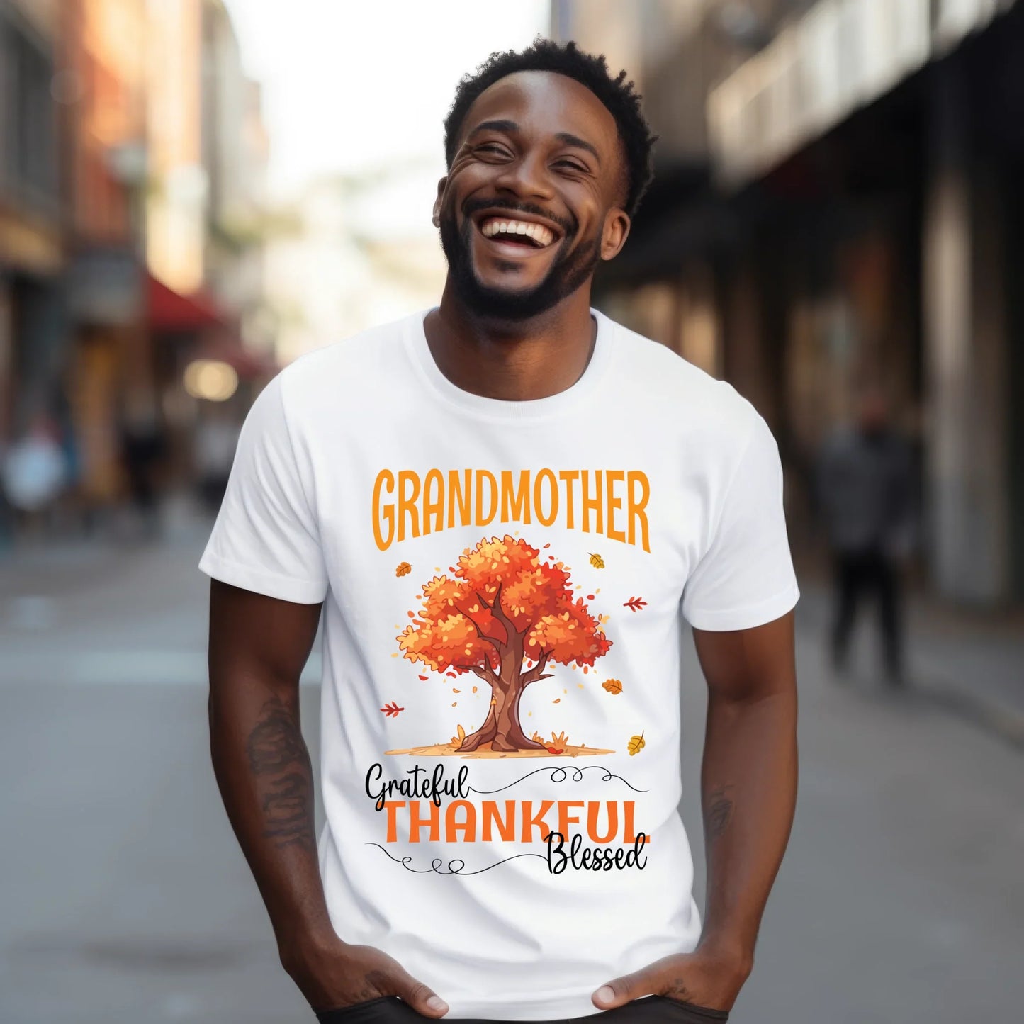 Personalized Grateful Thankful Blessed Mama Shirt – Custom Kids’ Names – Fall Family Tree Thanksgiving Tee... (Image 2)
