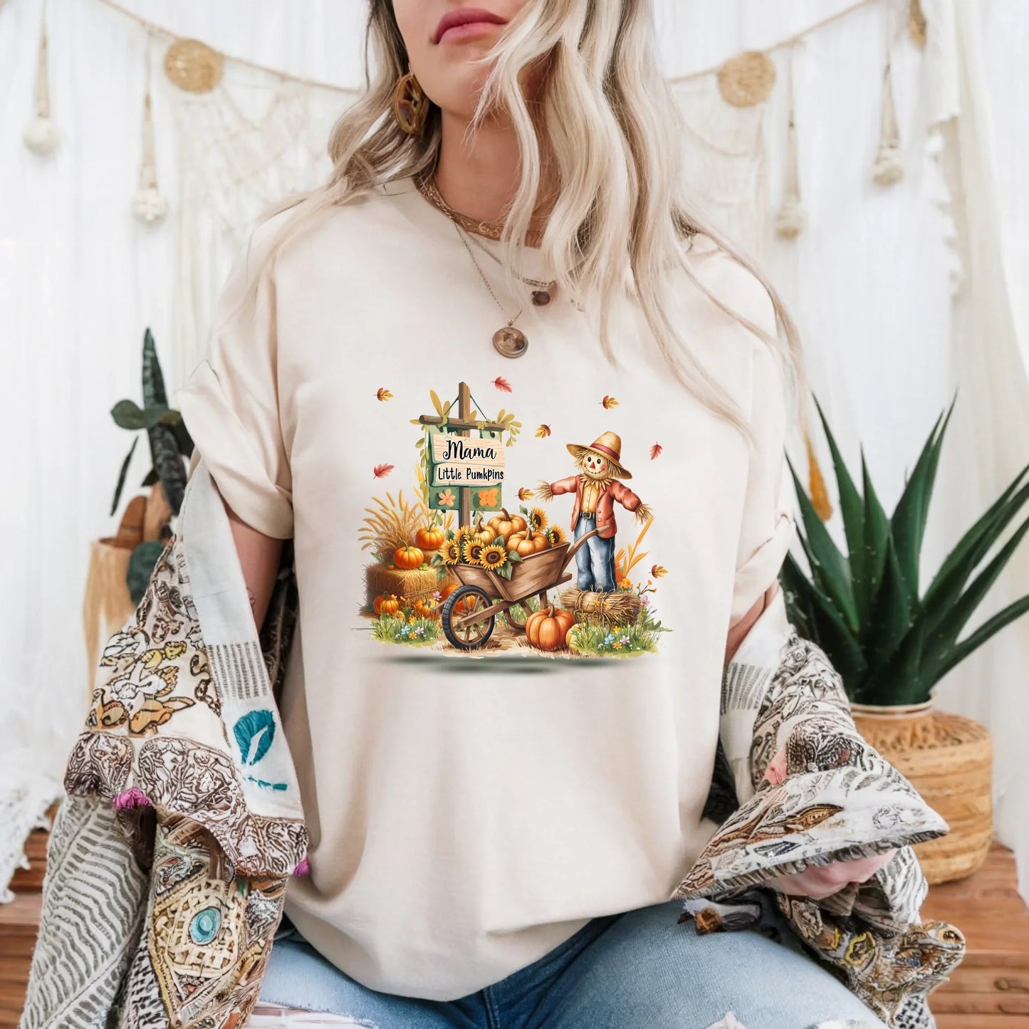 Personalized Thanksgiving Shirt – Mama & Her Little Pumpkins – Custom Family Names & Members Hoodie, Sweatshirt (Image 1)