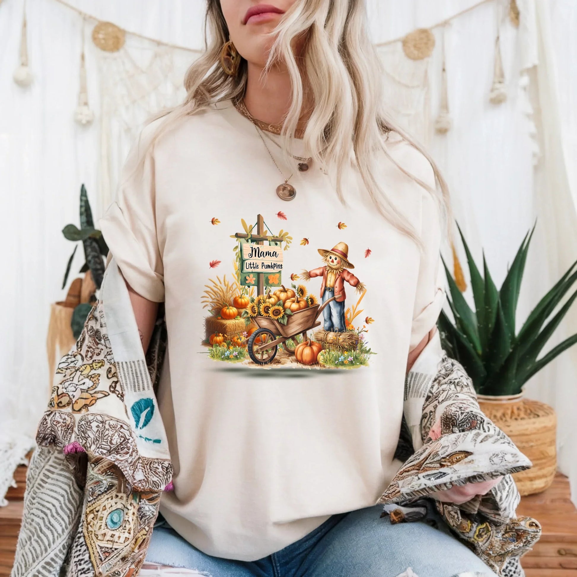 Personalized Thanksgiving Shirt – Mama & Her Little Pumpkins – Custom Family Names & Members Hoodie, Sweatshirt (Image 1)