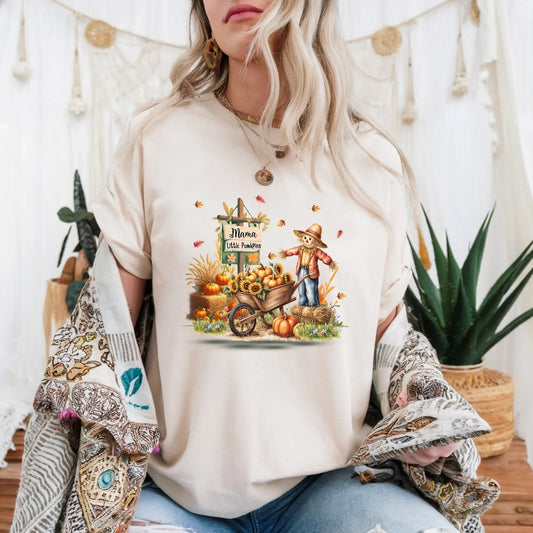 Personalized Thanksgiving Shirt – Mama & Her Little Pumpkins – Custom Family Names & Members Hoodie, Sweatshirt (Image 1)