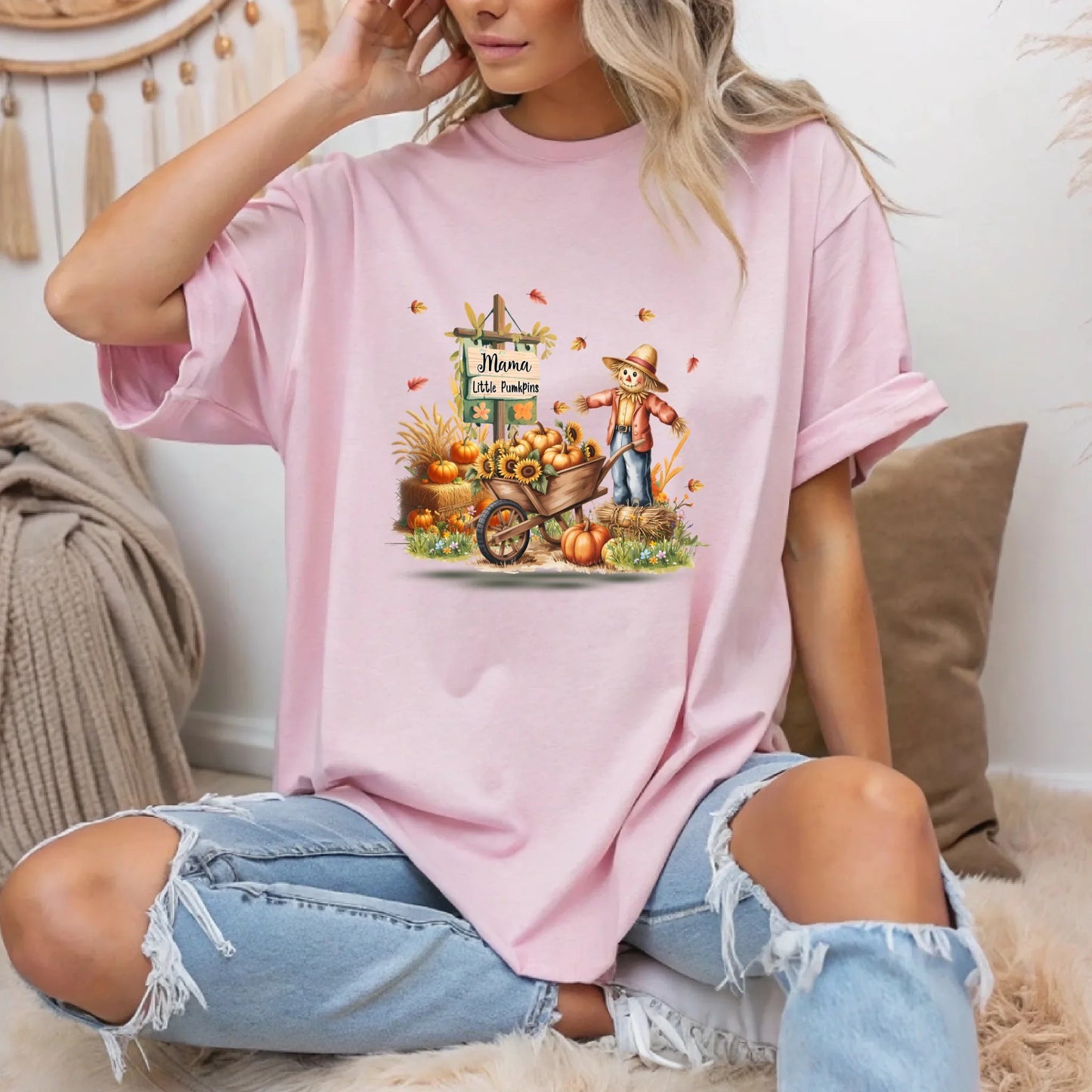 Personalized Thanksgiving Shirt – Mama & Her Little Pumpkins – Custom Family Names & Members Hoodie, Sweatshirt (Image 2)