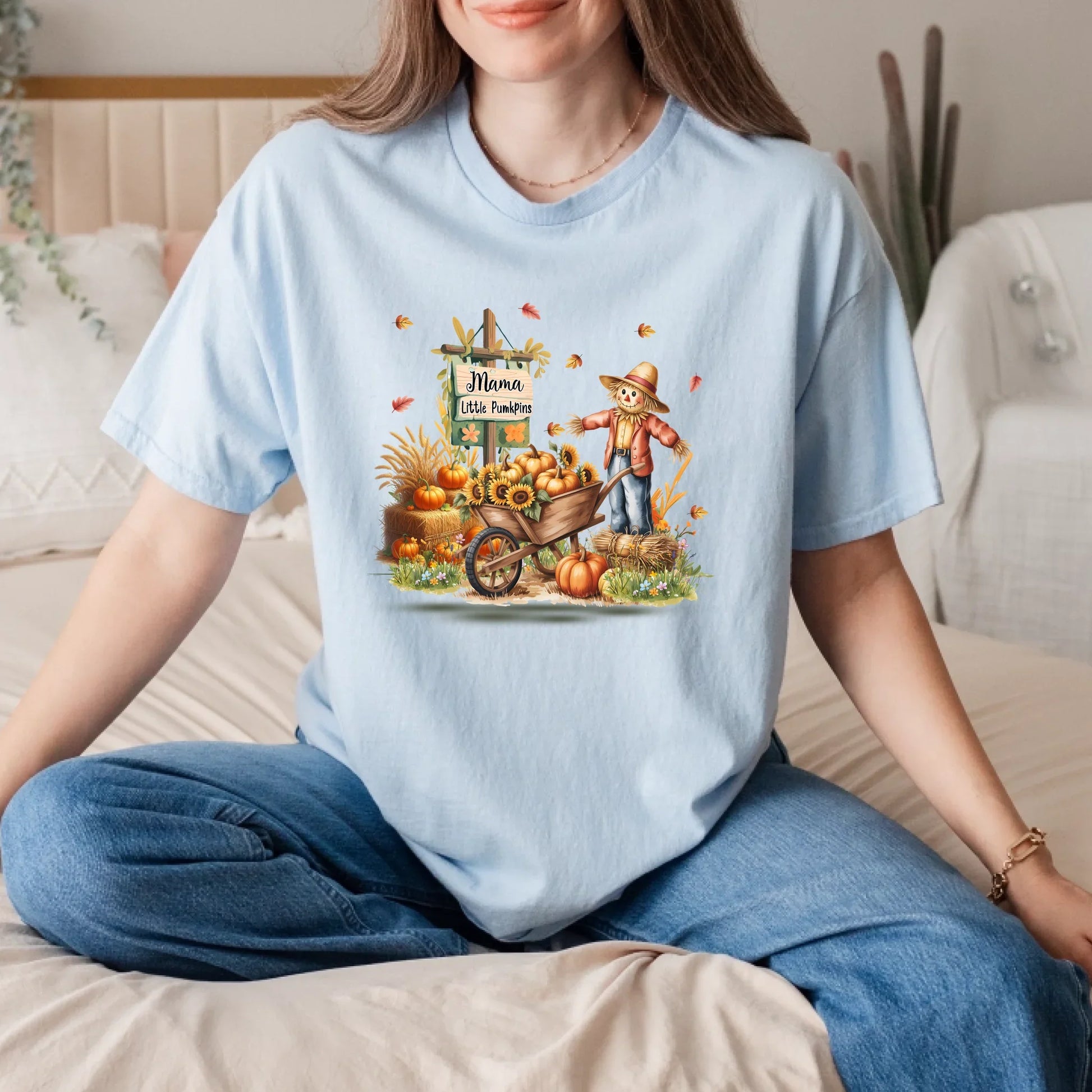 Personalized Thanksgiving Shirt – Mama & Her Little Pumpkins – Custom Family Names & Members Hoodie, Sweatshirt (Image 3)