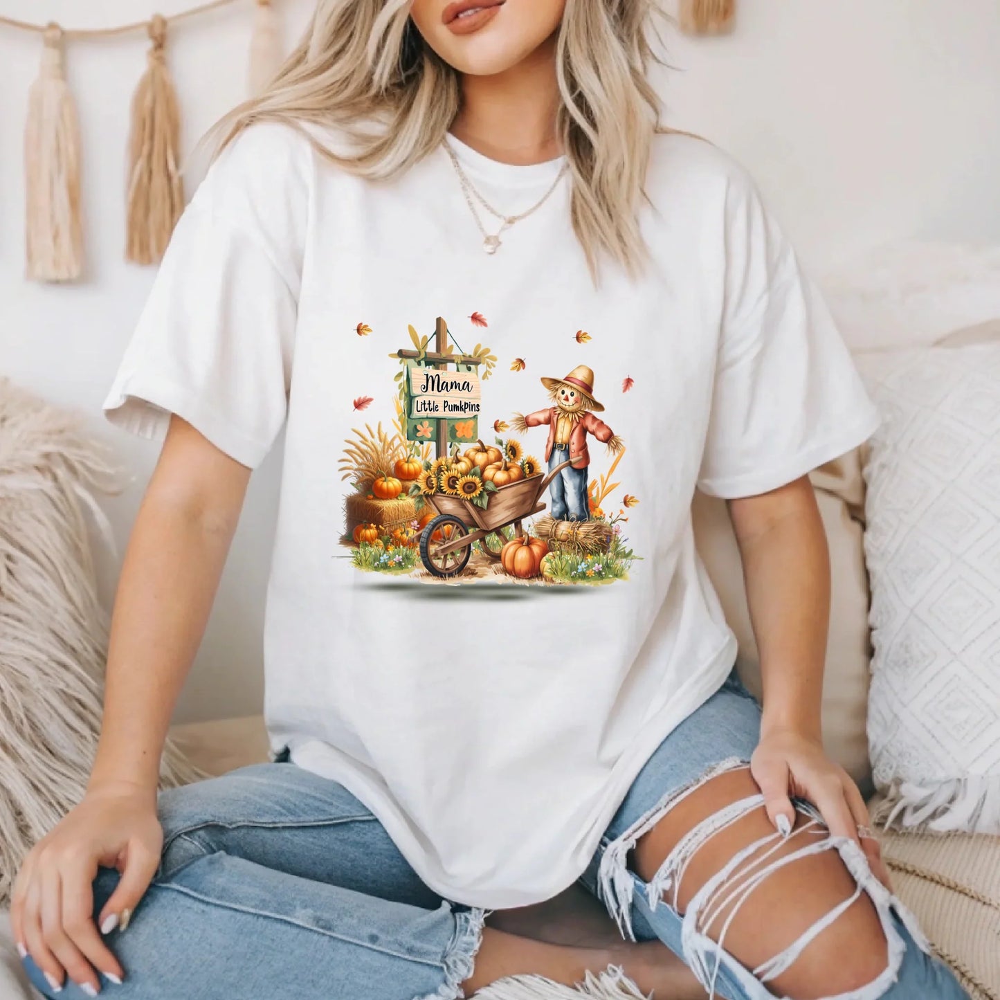 Personalized Thanksgiving Shirt – Mama & Her Little Pumpkins – Custom Family Names & Members Hoodie, Sweatshirt (Image 4)
