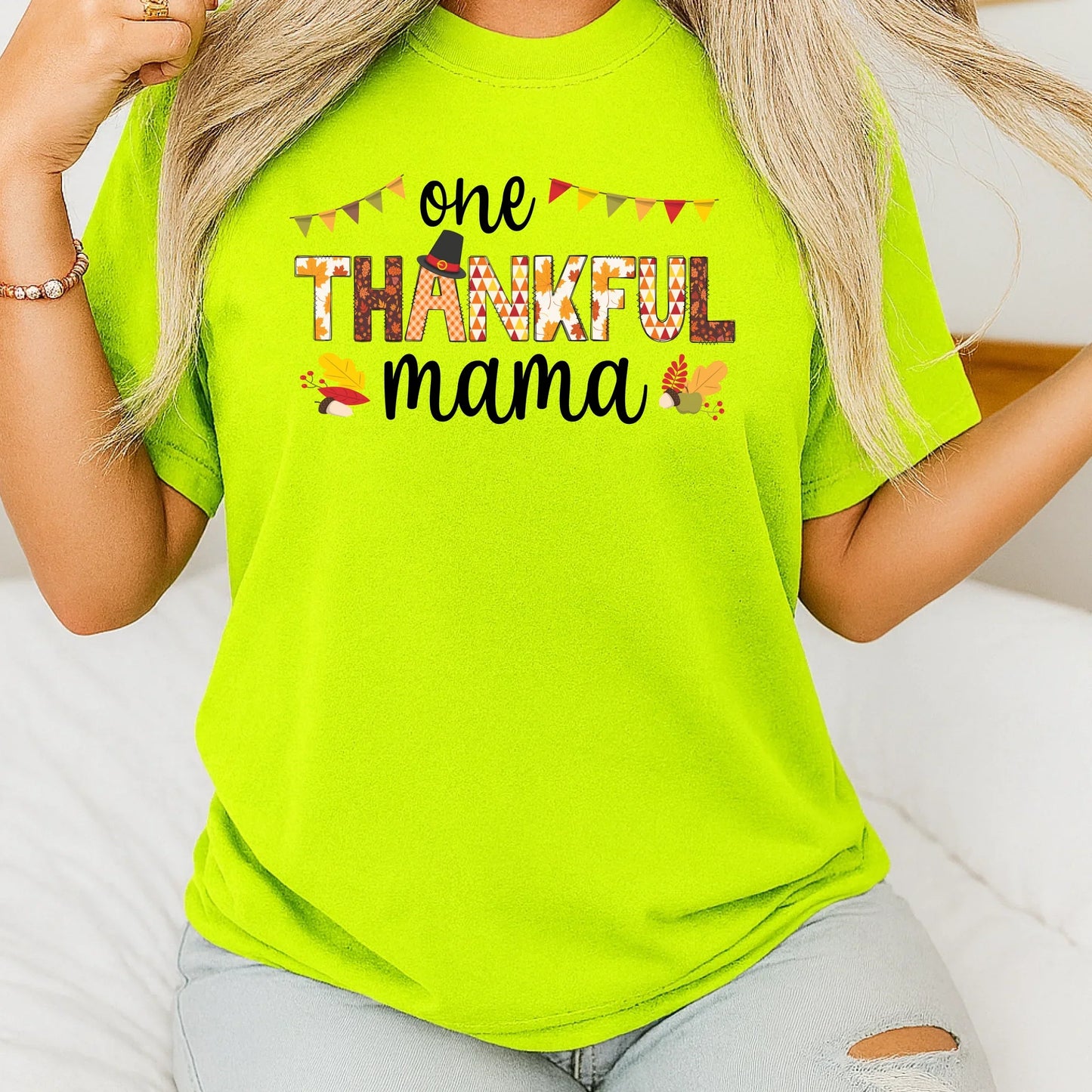 One Thankful Mama Personalized Thanksgiving Shirt – Custom Family Turkey Names Tee Hoodie, Sweatshirt (Image 3)