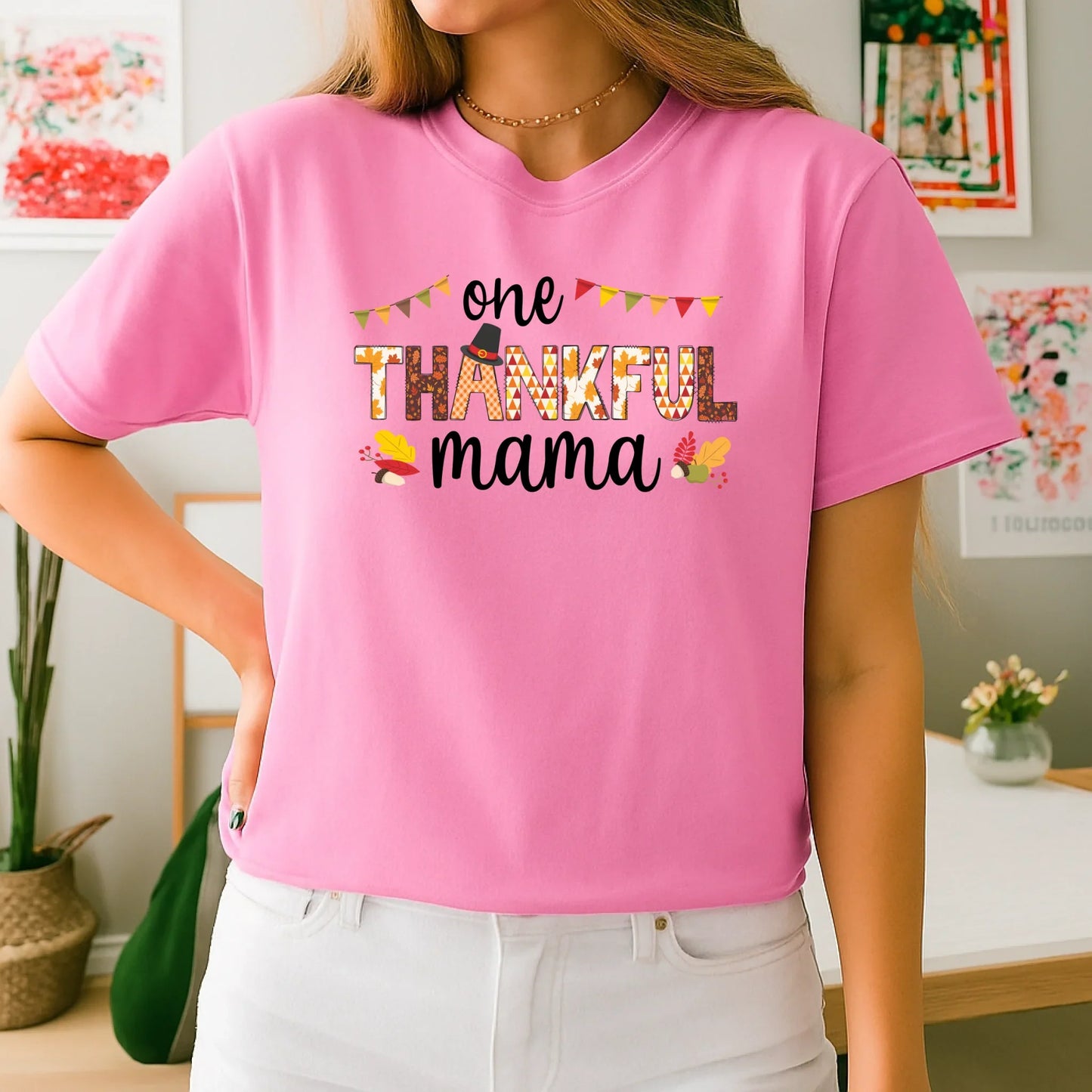 One Thankful Mama Personalized Thanksgiving Shirt – Custom Family Turkey Names Tee Hoodie, Sweatshirt (Image 5)