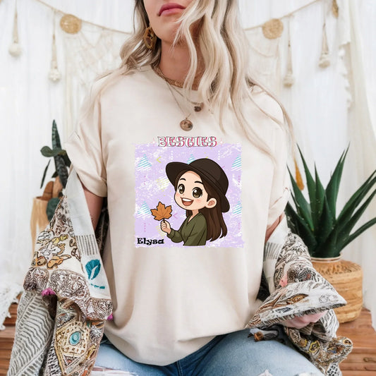 Personalized Besties Shirt – Custom Cartoon Characters & Names – Friendship Gift for Women Hoodie, Sweatshirt (Image 1)