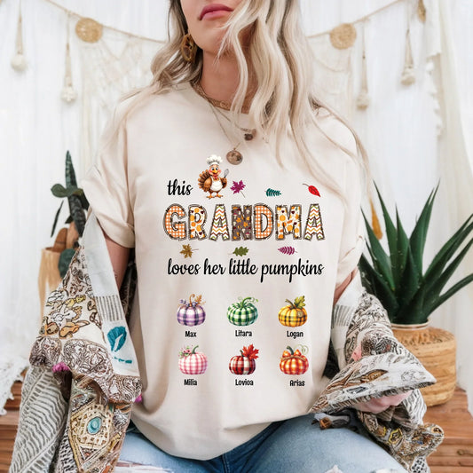 This Mama/Papa/Grandma Loves Her Little Pumpkin Shirt – Personalized Fall Family Pumpkins Tee Hoodie, Sweatshirt (Image 1)