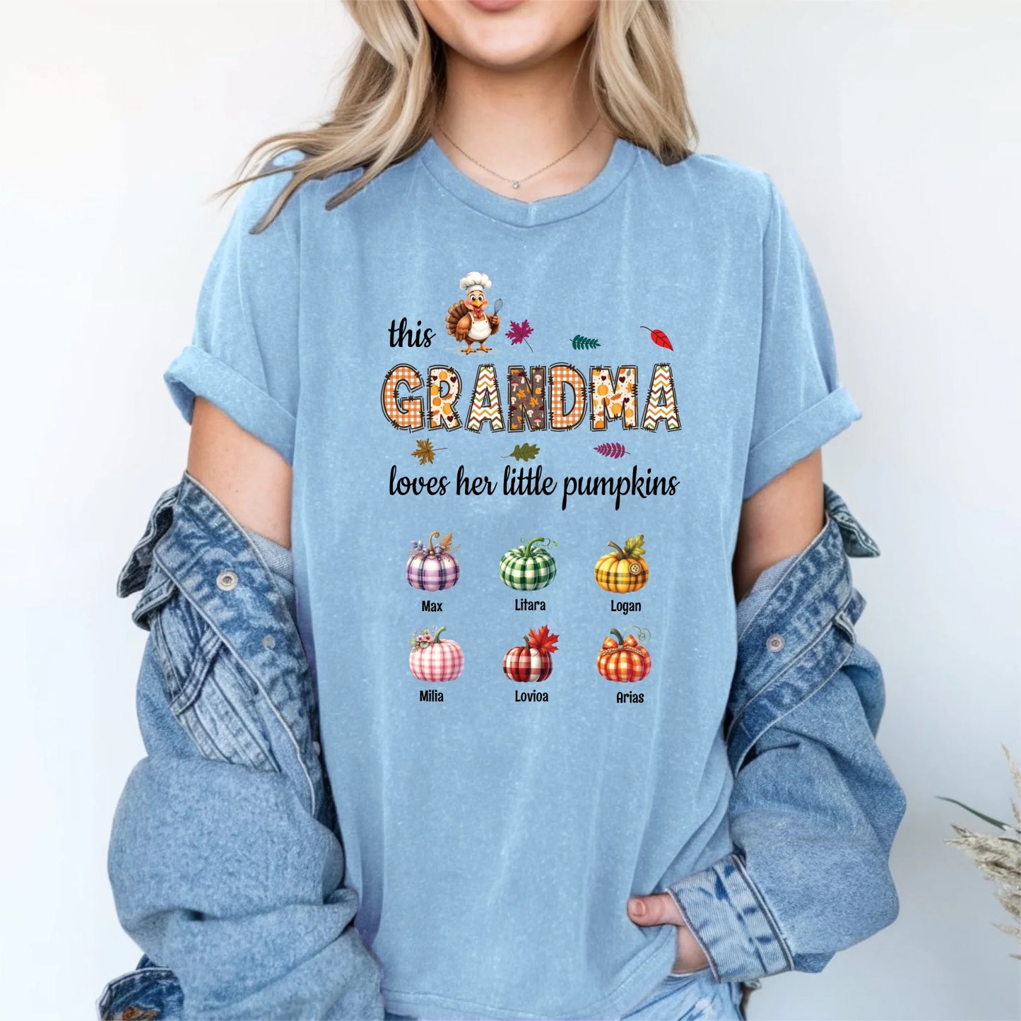 This Mama/Papa/Grandma Loves Her Little Pumpkin Shirt – Personalized Fall Family Pumpkins Tee Hoodie, Sweatshirt (Image 5)