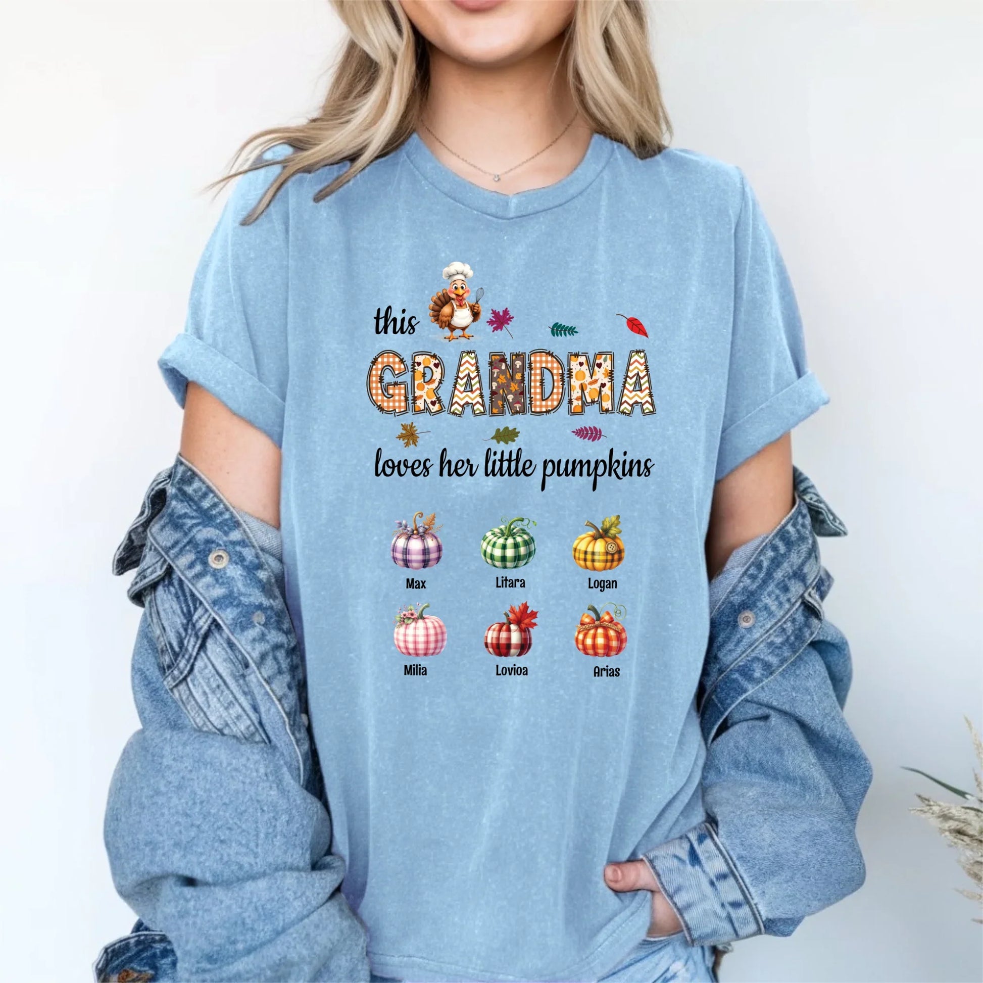 This Mama/Papa/Grandma Loves Her Little Pumpkin Shirt – Personalized Fall Family Pumpkins Tee Hoodie, Sweatshirt (Image 5)