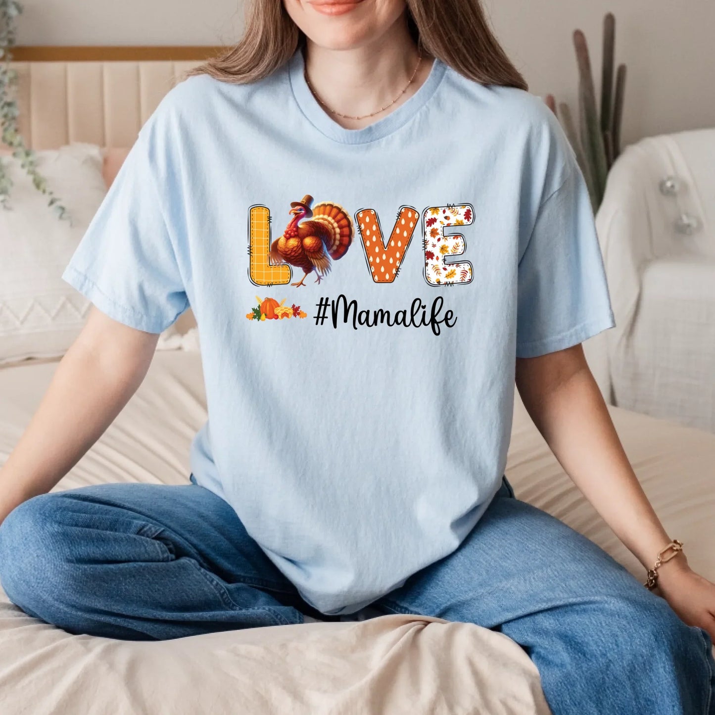 Personalized Thanksgiving Grandma/Mama/Daddy Shirt – Custom Names Pumpkin LOVE Tee – #Grandmalife #Mamalife... (Image 3)