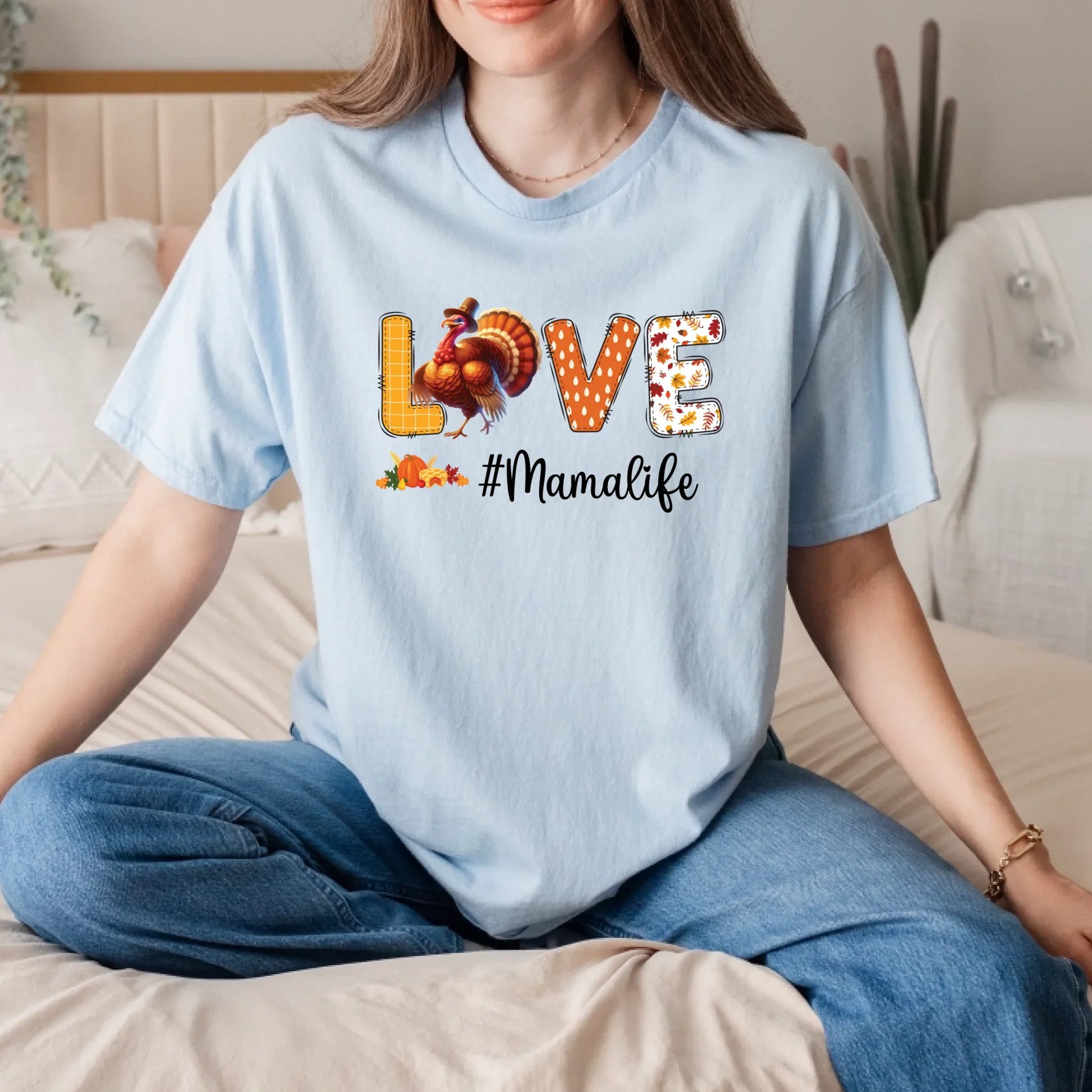 Personalized Thanksgiving Grandma/Mama/Daddy Shirt – Custom Names Pumpkin LOVE Tee – #Grandmalife #Mamalife... (Image 3)