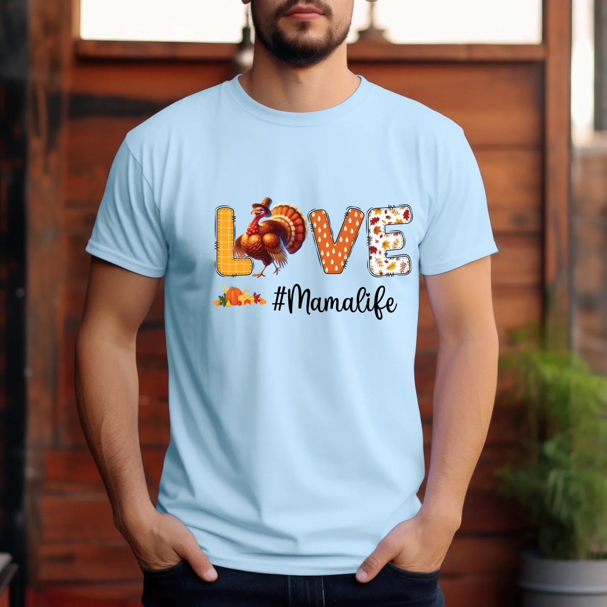 Personalized Thanksgiving Grandma/Mama/Daddy Shirt – Custom Names Pumpkin LOVE Tee – #Grandmalife #Mamalife... (Image 4)