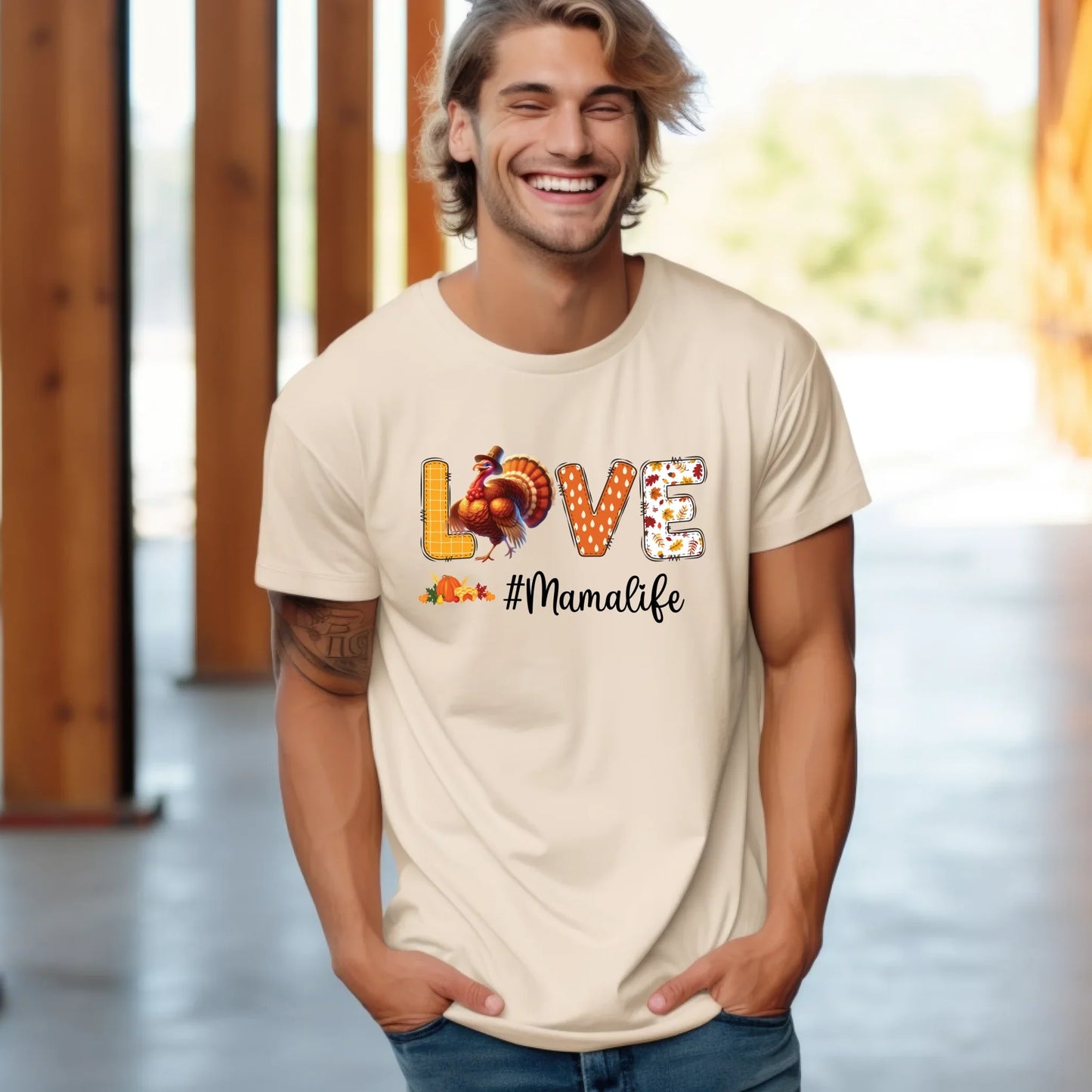 Personalized Thanksgiving Grandma/Mama/Daddy Shirt – Custom Names Pumpkin LOVE Tee – #Grandmalife #Mamalife... (Image 5)