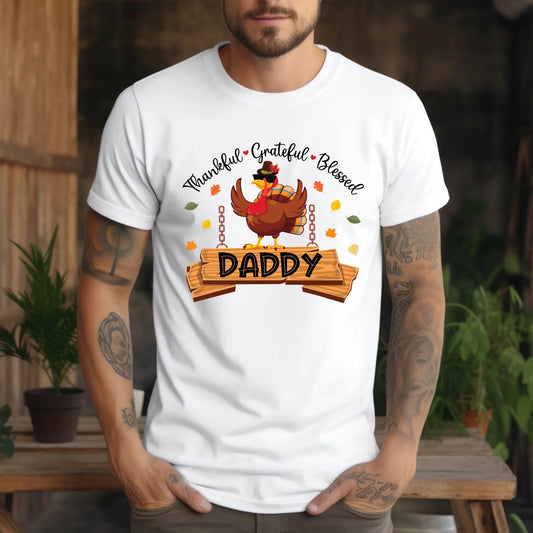 Personalized Thankful Grateful Blessed Grandma/Daddy/Mom Shirt – Custom Grandkids’ Names – Thanksgiving Gift... (Image 1)