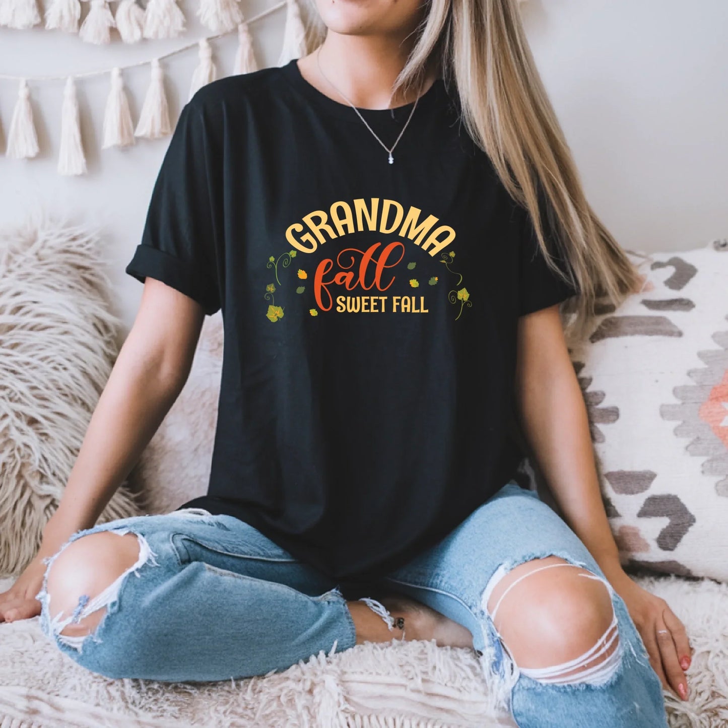 Personalized Mama/Grandma/Mimi Fall Shirt – Custom Family Names Pumpkin Tee Hoodie, Sweatshirt | InkThreadWorks.com (Image 2)