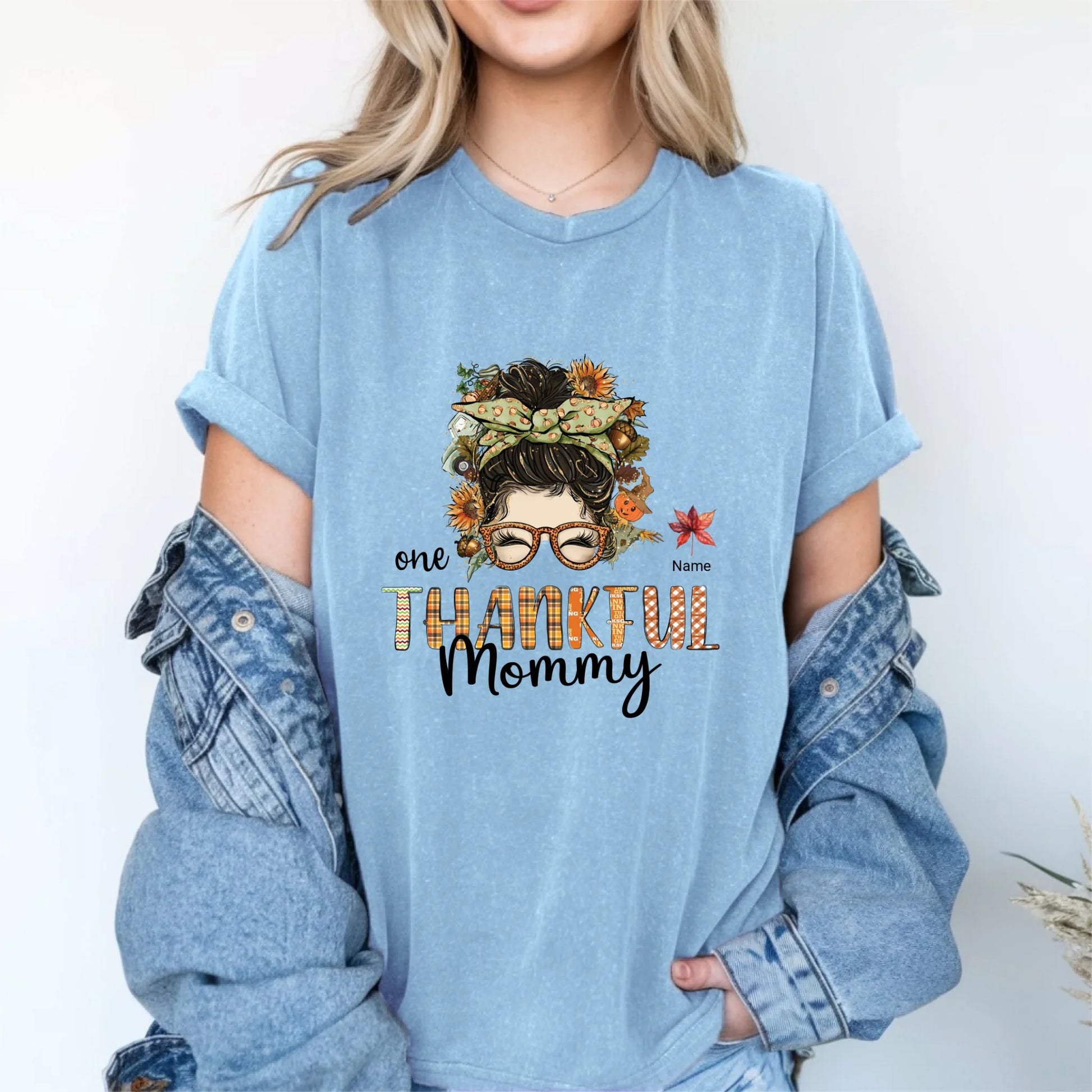 Personalized One Thankful Nana/Mommy Shirt – Custom Kids Names Fall Tee Hoodie, Sweatshirt | InkThreadWorks.com (Image 4)