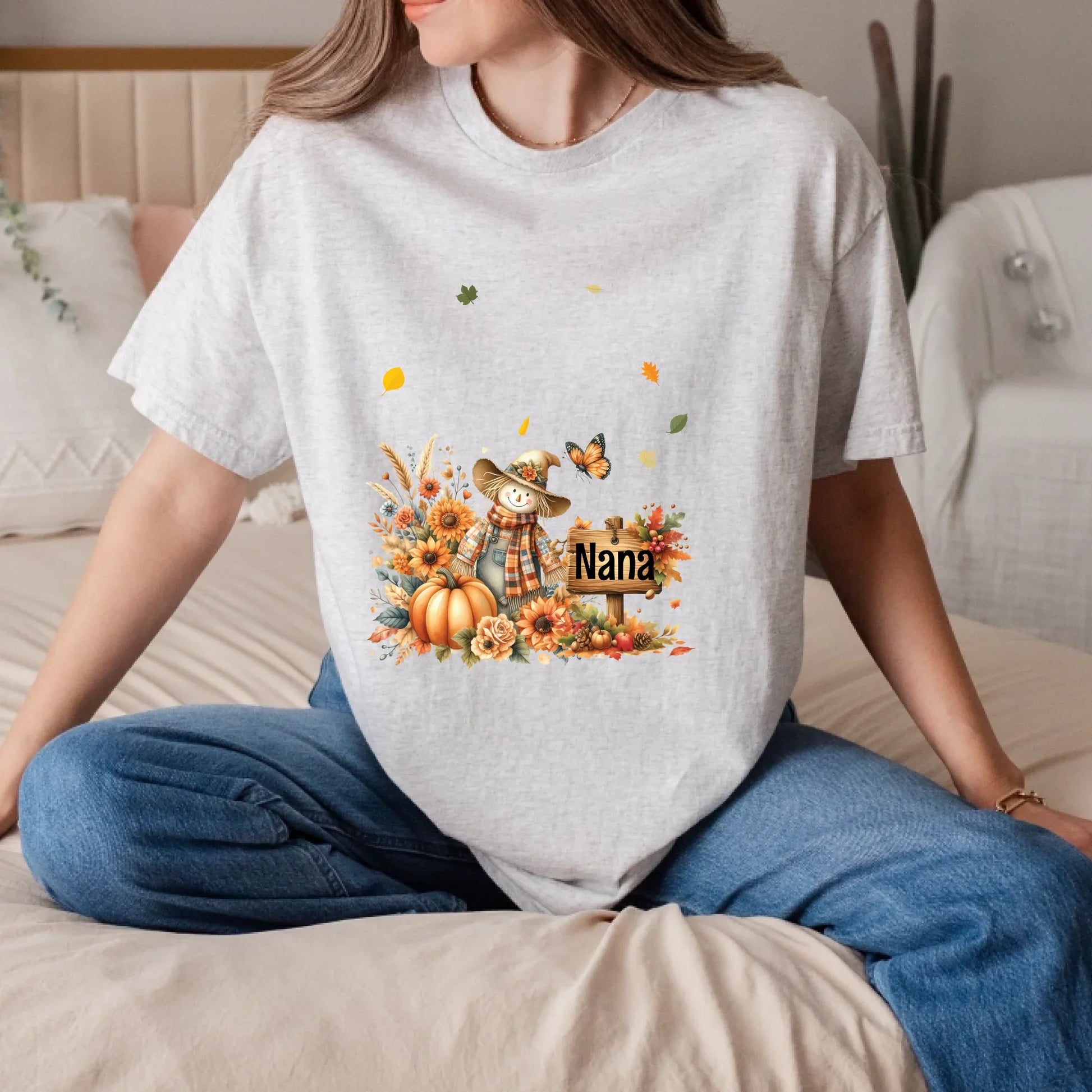 Personalized Fall Pumpkin Nana Shirt – Custom Grandkids Names Thanksgiving T-Shirt Hoodie, Sweatshirt (Image 2)
