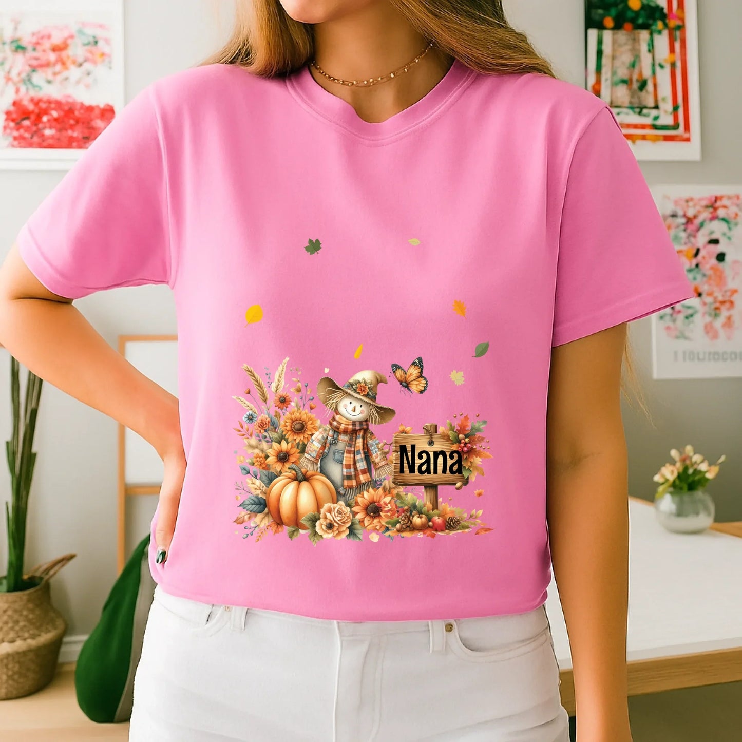 Personalized Fall Pumpkin Nana Shirt – Custom Grandkids Names Thanksgiving T-Shirt Hoodie, Sweatshirt (Image 3)