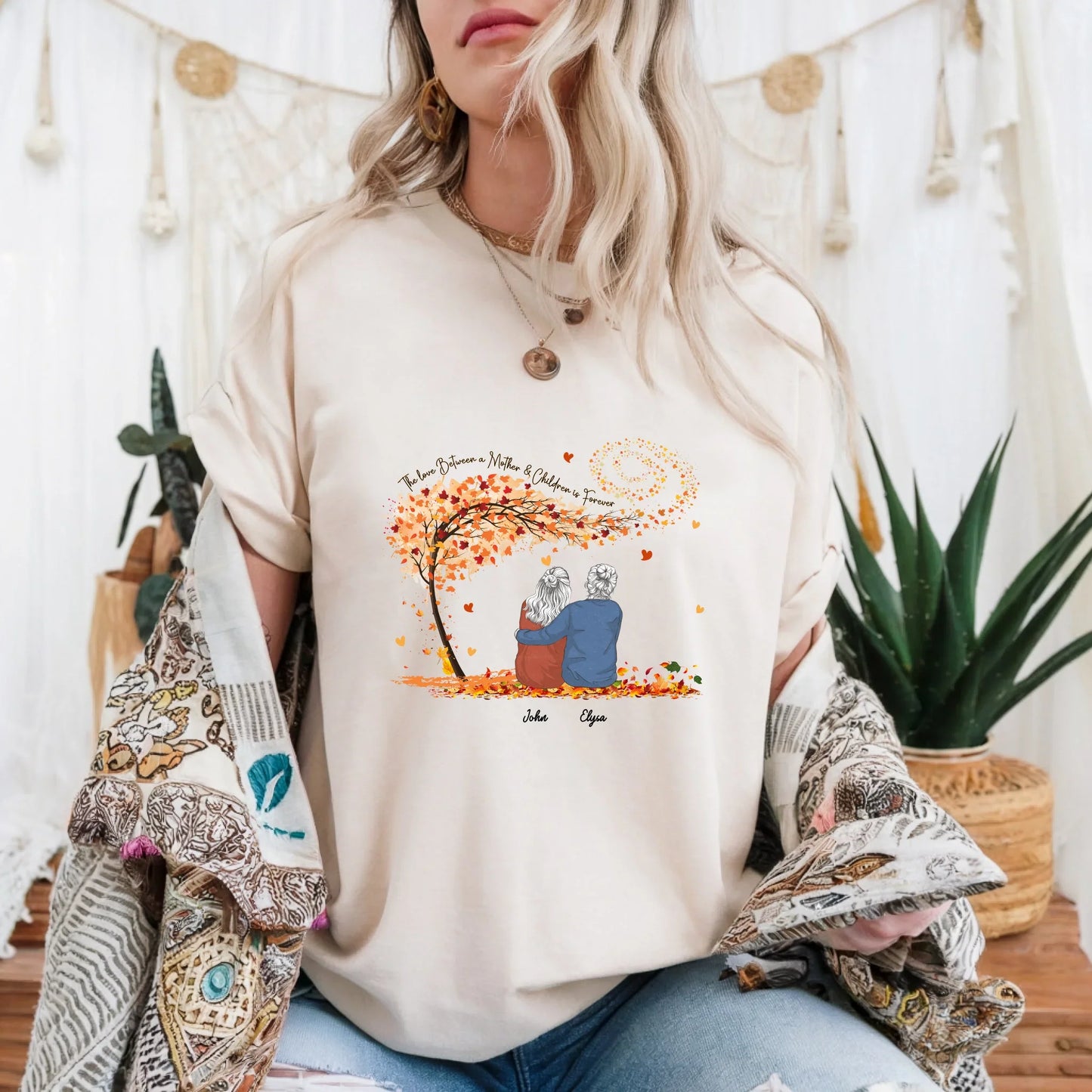 Personalized Mother & Children Shirt – The Love Between a Mother & Children is Forever – Custom Names &... (Image 1)