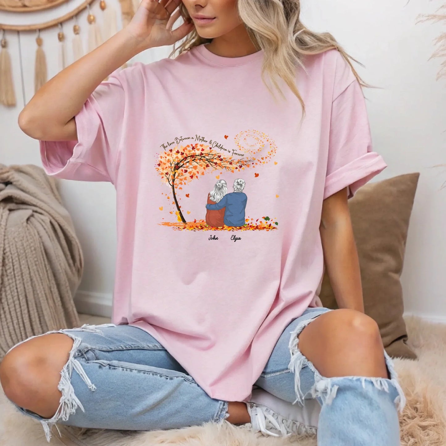 Personalized Mother & Children Shirt – The Love Between a Mother & Children is Forever – Custom Names &... (Image 2)