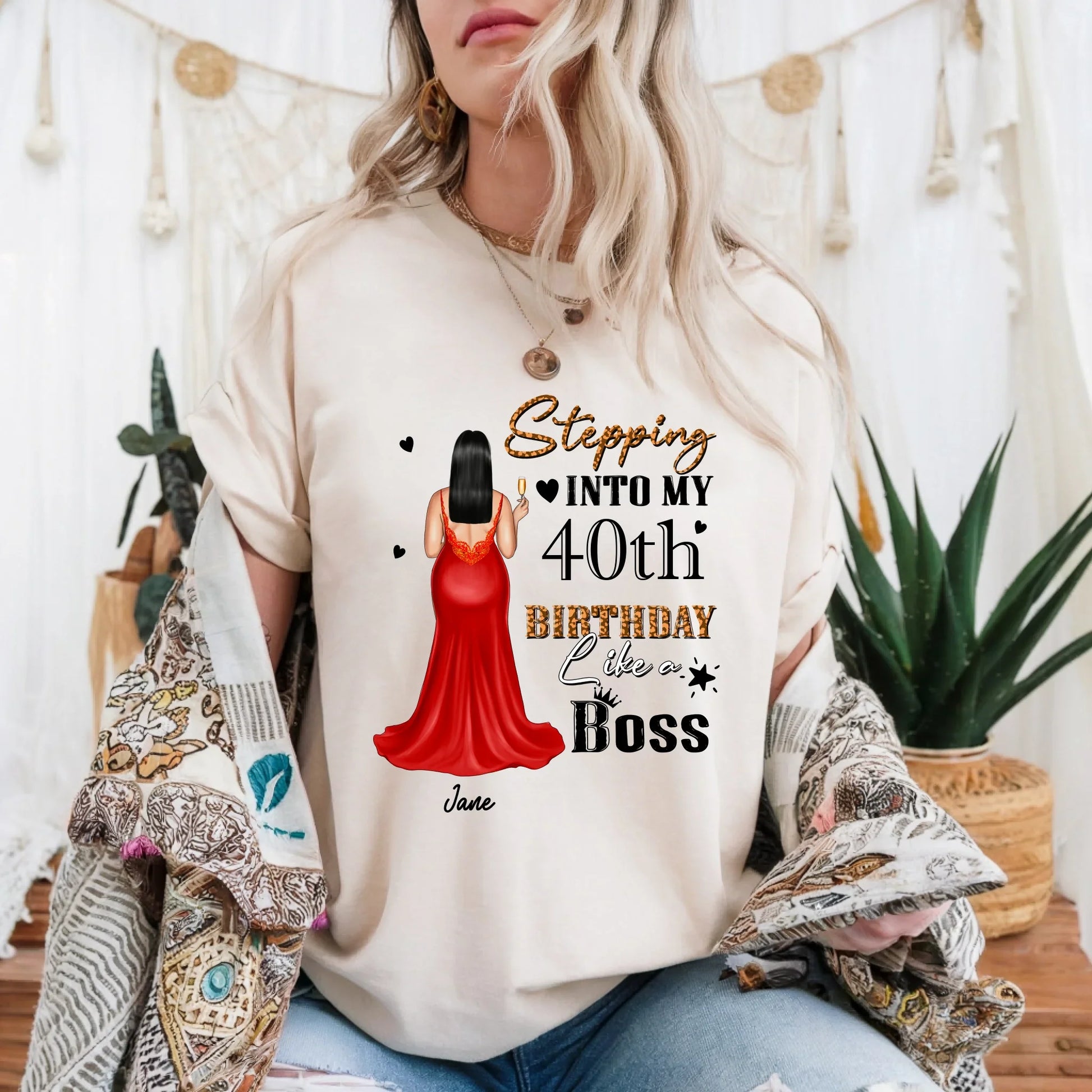 Personalized Birthday Shirt – Stepping Into My [Age] Birthday Like a Boss – Custom Name & Character Hoodie,... (Image 1)