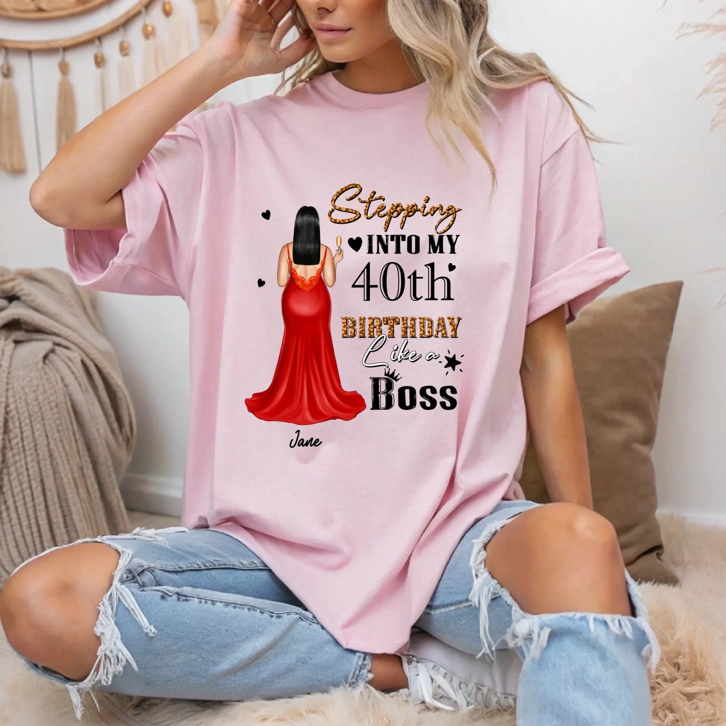 Personalized Birthday Shirt – Stepping Into My [Age] Birthday Like a Boss – Custom Name & Character Hoodie,... (Image 2)