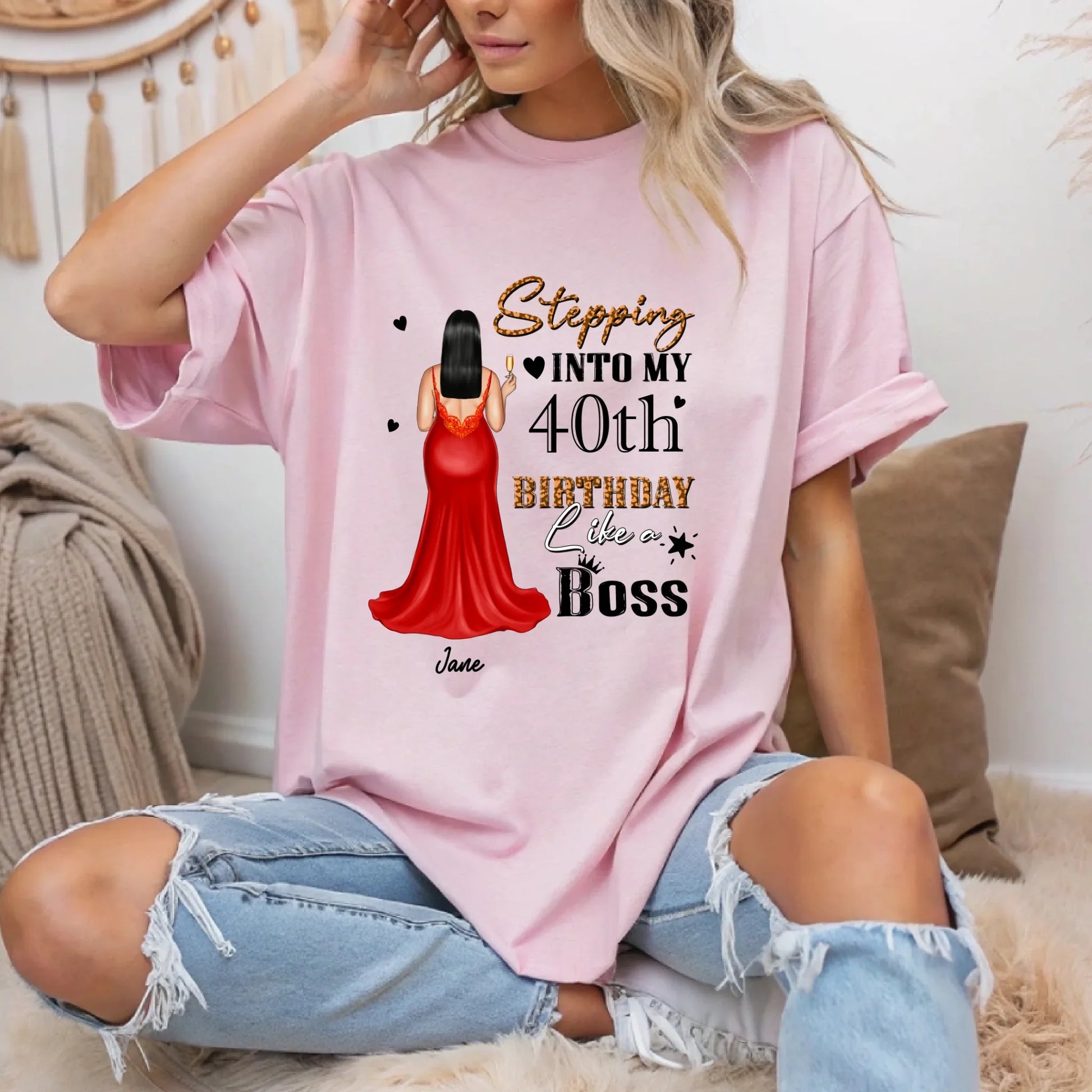 Personalized Birthday Shirt – Stepping Into My [Age] Birthday Like a Boss – Custom Name & Character Hoodie,... (Image 2)