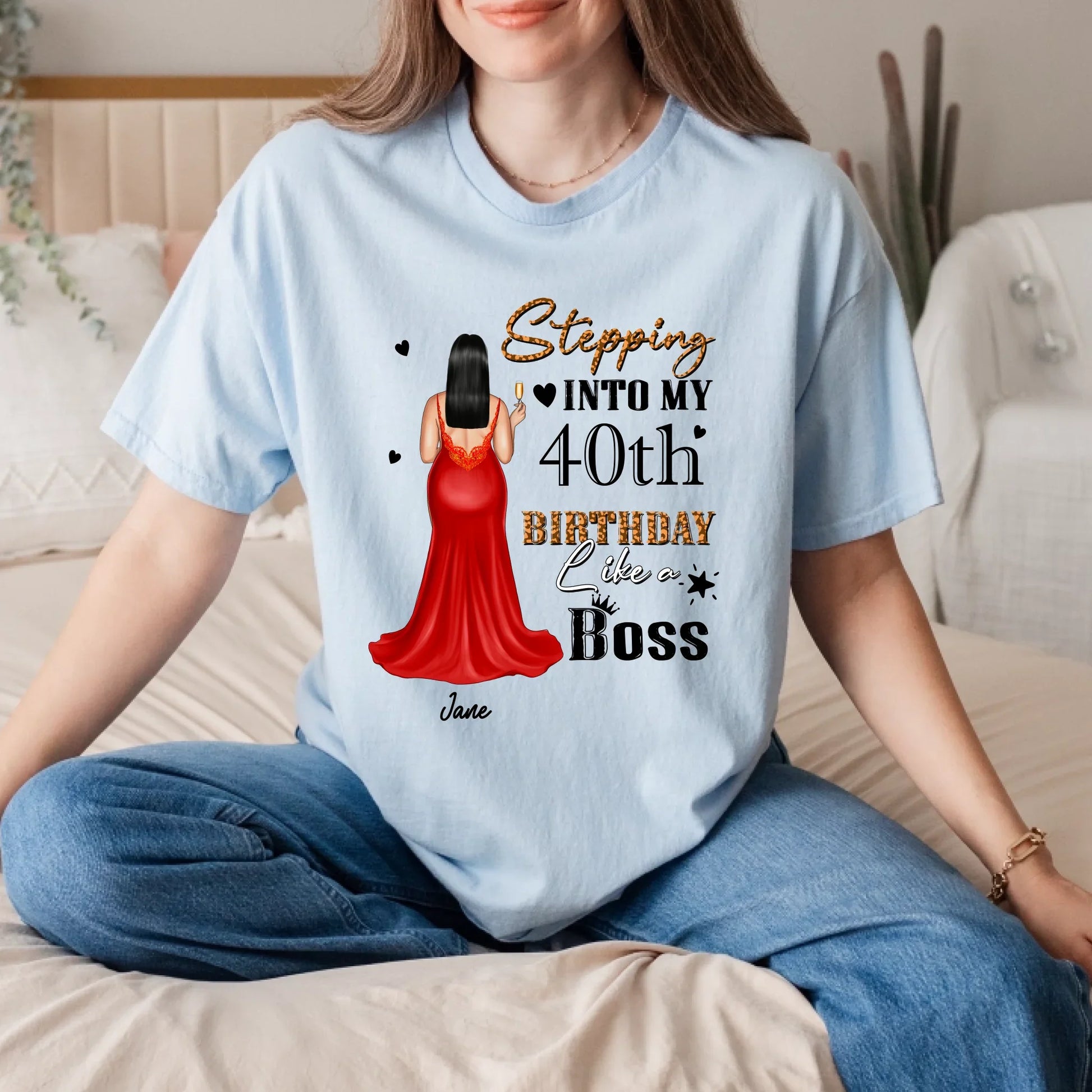 Personalized Birthday Shirt – Stepping Into My [Age] Birthday Like a Boss – Custom Name & Character Hoodie,... (Image 3)