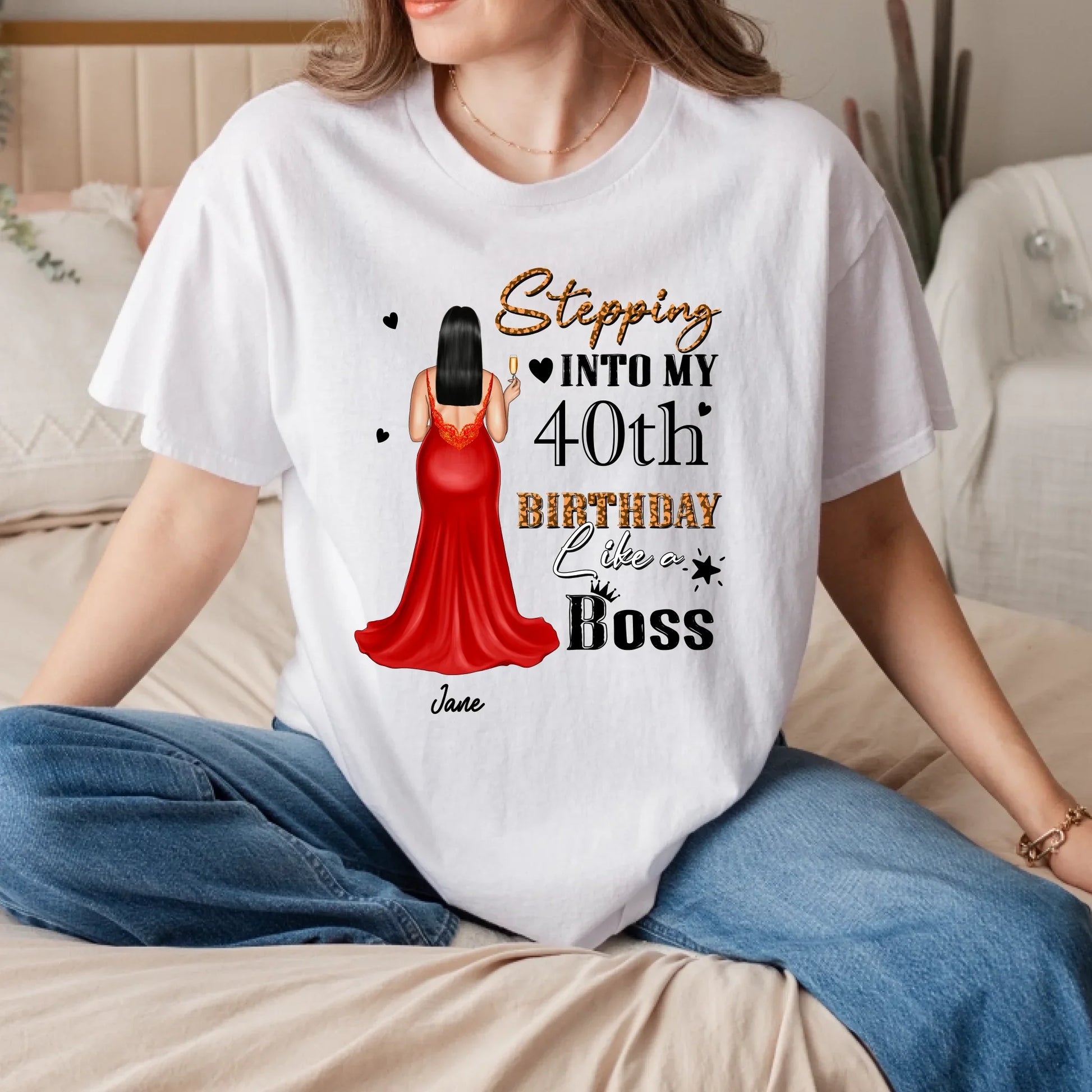 Personalized Birthday Shirt – Stepping Into My [Age] Birthday Like a Boss – Custom Name & Character Hoodie,... (Image 4)