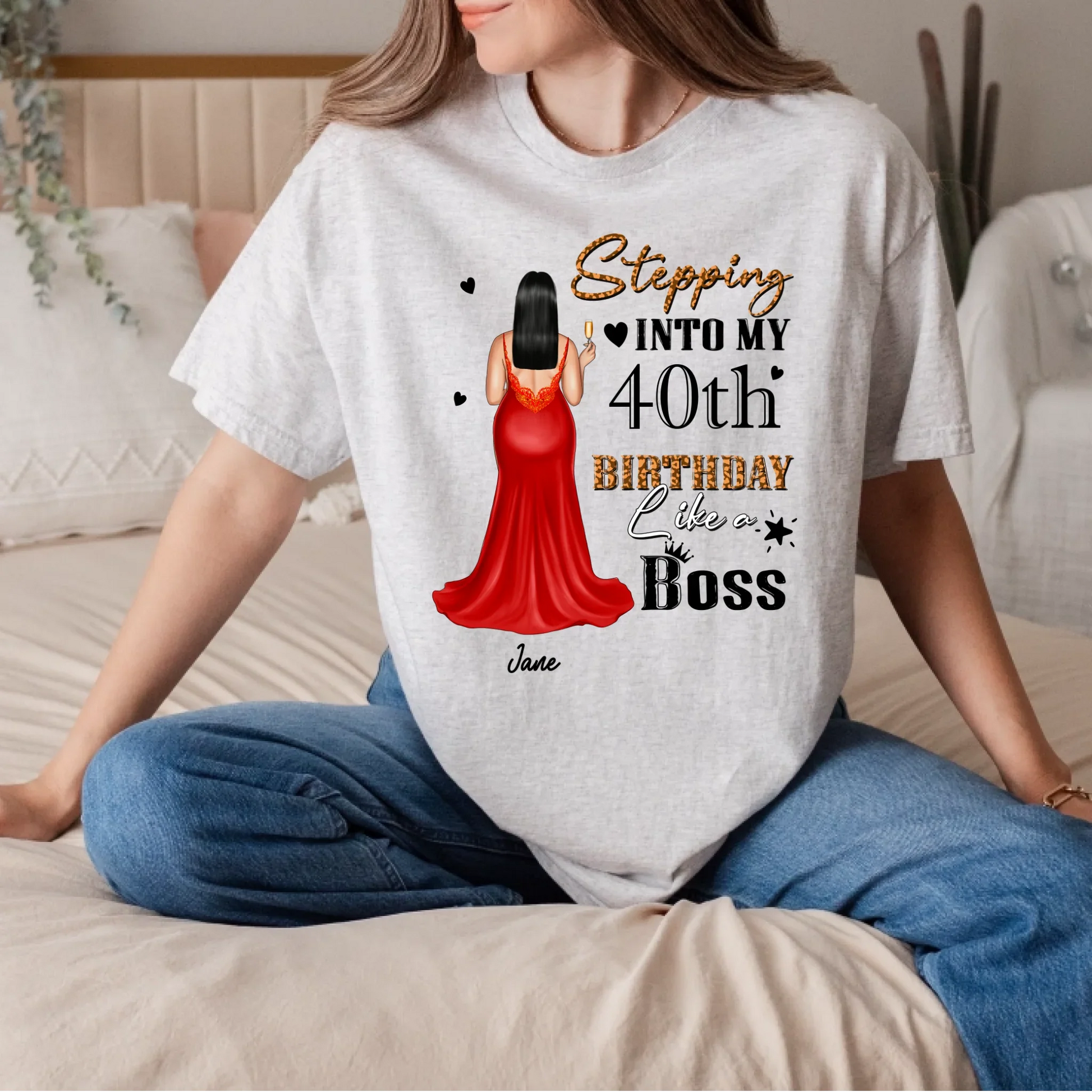 Personalized Birthday Shirt – Stepping Into My [Age] Birthday Like a Boss – Custom Name & Character Hoodie,... (Image 5)