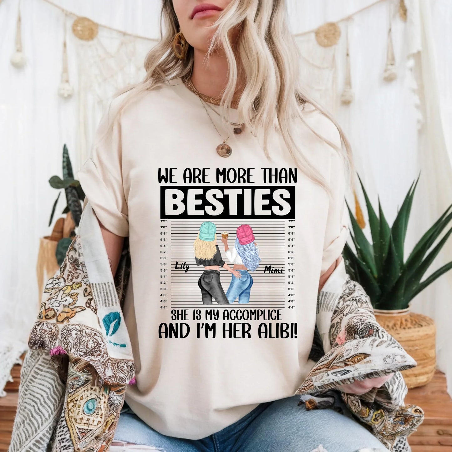 Personalized Best Friend Shirt – We Are More Than Besties – Custom Names & Characters Hoodie, Sweatshirt (Image 1)