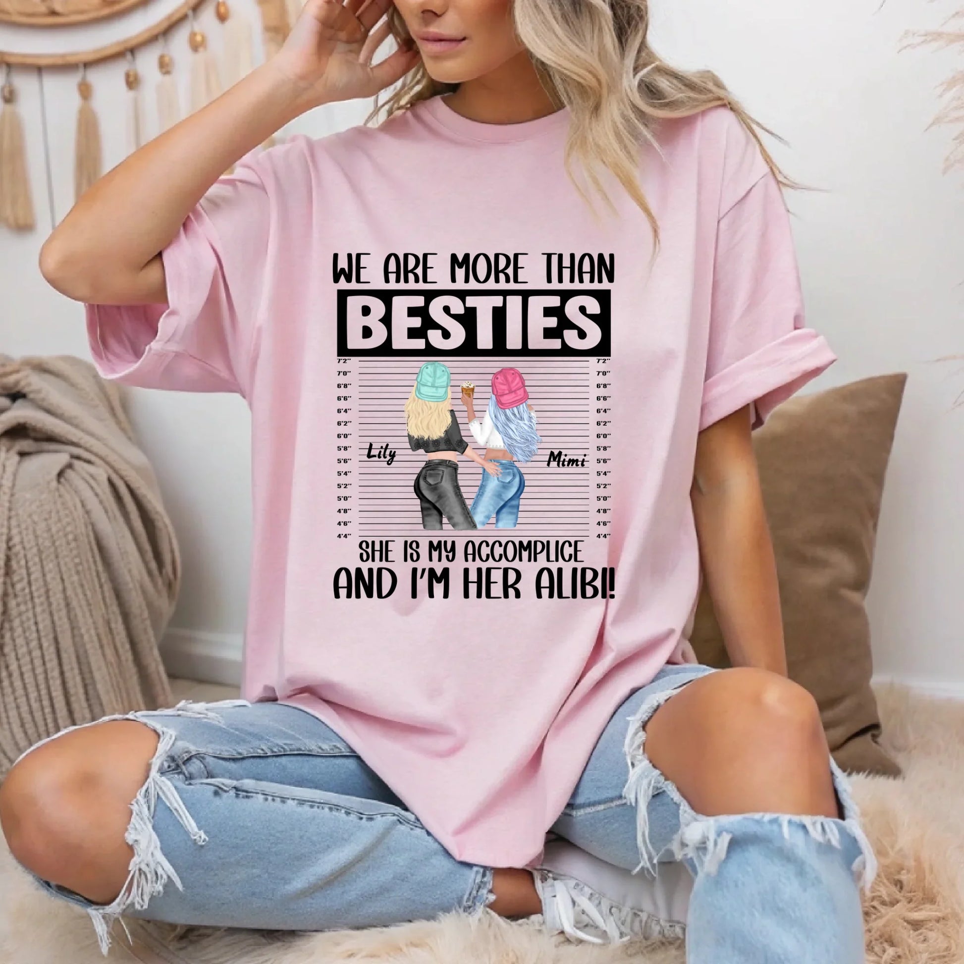 Personalized Best Friend Shirt – We Are More Than Besties – Custom Names & Characters Hoodie, Sweatshirt (Image 2)