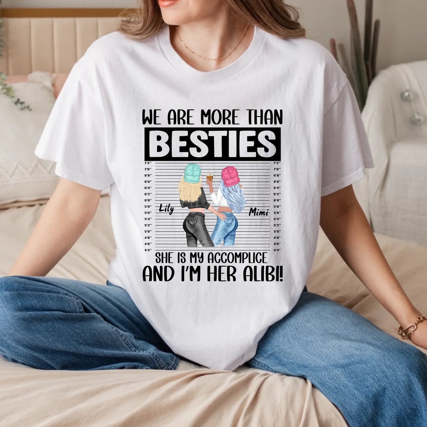Personalized Best Friend Shirt – We Are More Than Besties – Custom Names & Characters Hoodie, Sweatshirt (Image 4)
