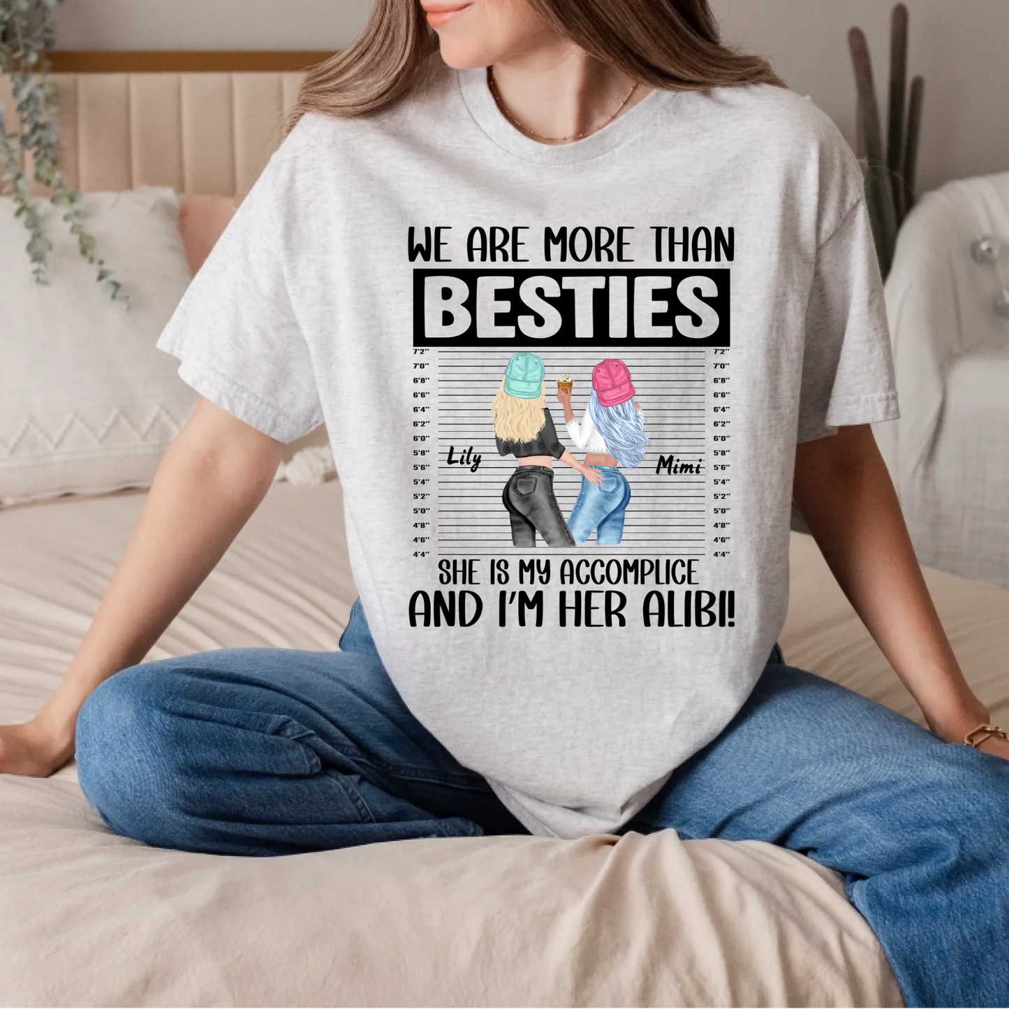 Personalized Best Friend Shirt – We Are More Than Besties – Custom Names & Characters Hoodie, Sweatshirt (Image 5)