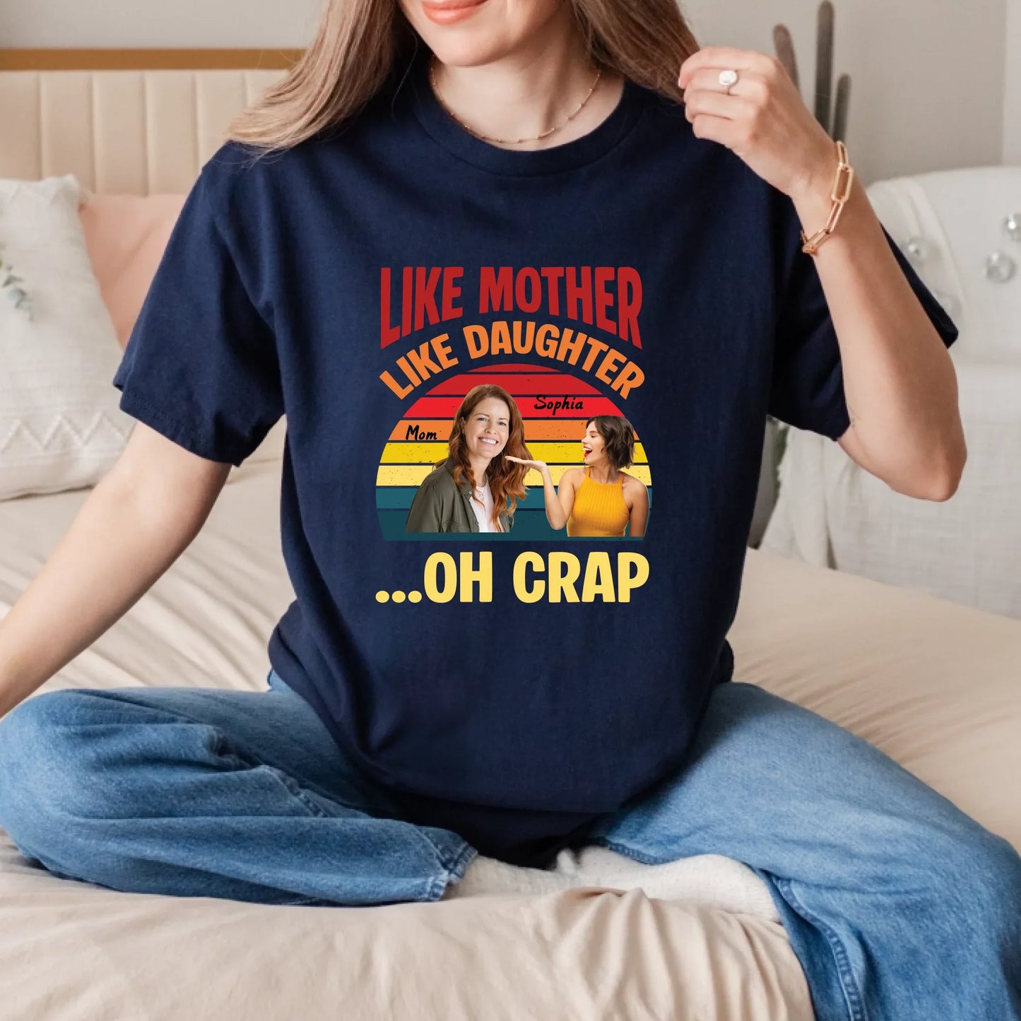 Personalized Mother Daughter Shirt – Like Mother Like Daughter Oh Crap – Custom Photo & Names Hoodie, Sweatshirt (Image 3)