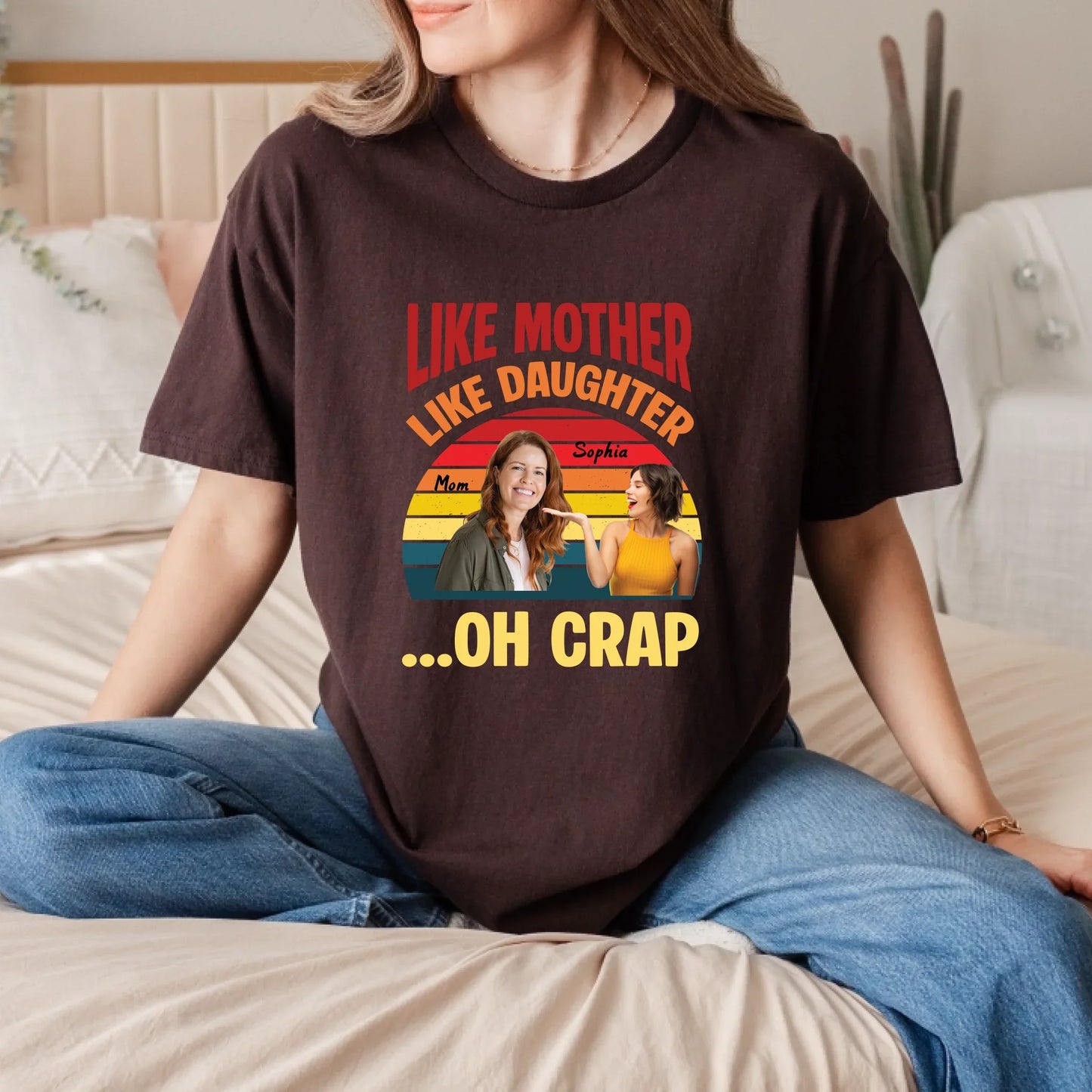 Personalized Mother Daughter Shirt – Like Mother Like Daughter Oh Crap – Custom Photo & Names Hoodie, Sweatshirt (Image 5)